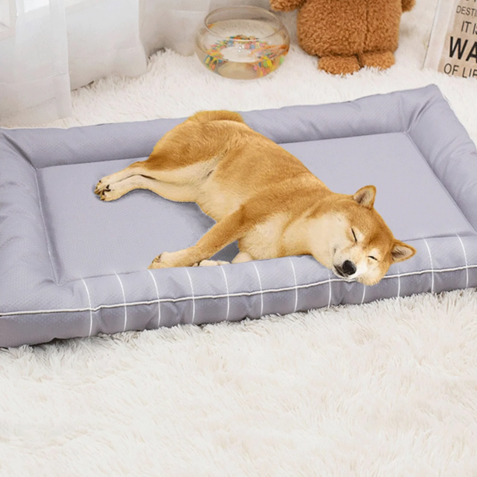 Coussin Imperméabilisant pour Cage de Lit pour Chien pour Un Repos Confortable pour Animaux de Compagnie, Tapis de Chenil Antidérapant pour Cage à Chien, Tapis pour Lavable en Machine pour