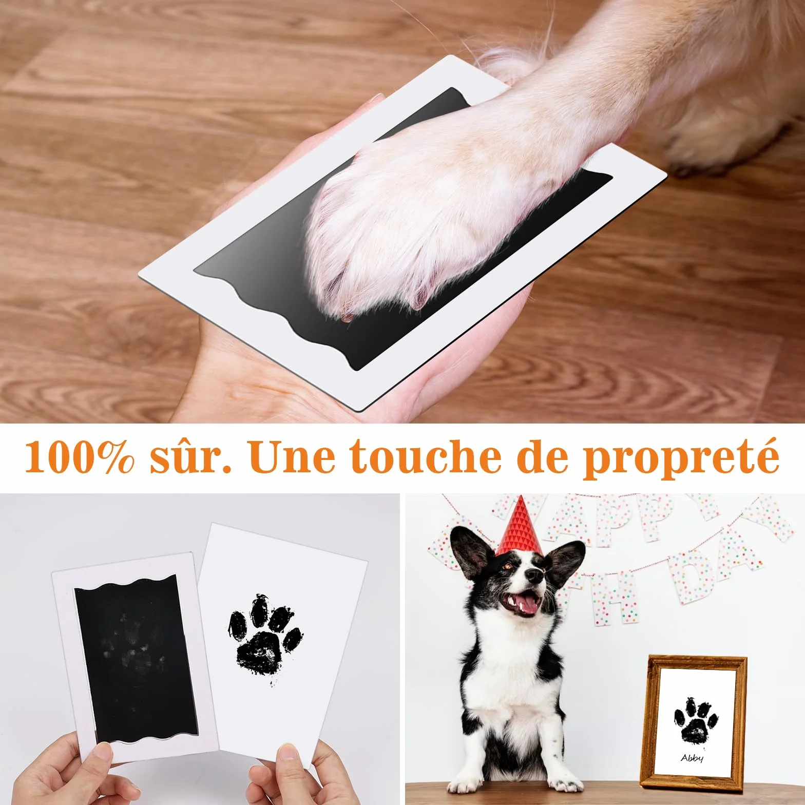 Kit Empreinte Bébé Pieds et Mains 4pcs avec Boîte Cadeau