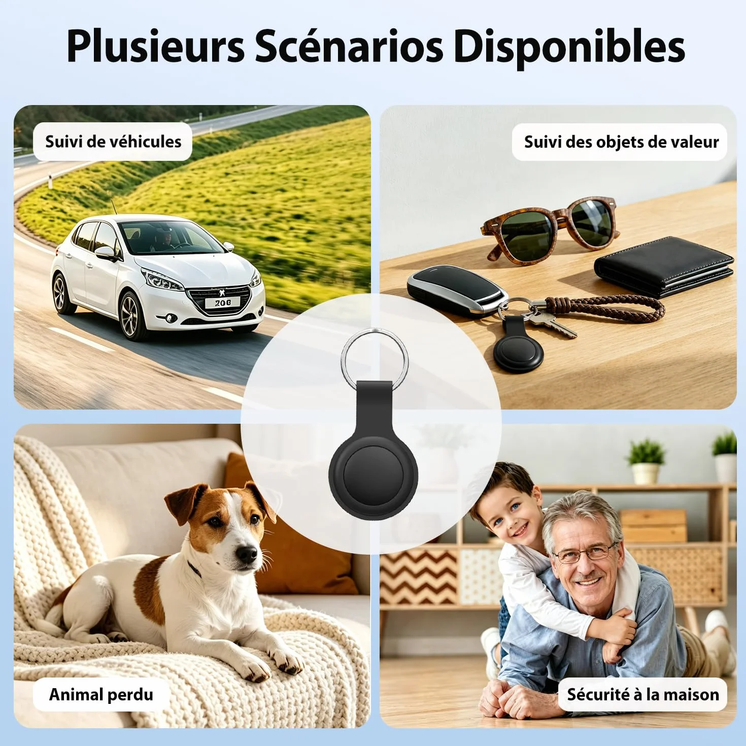 Mini Traceur GPS Chat Collier GPS Chat Flexible sans Abonnement Suivi Temps réel étanchéité Noir