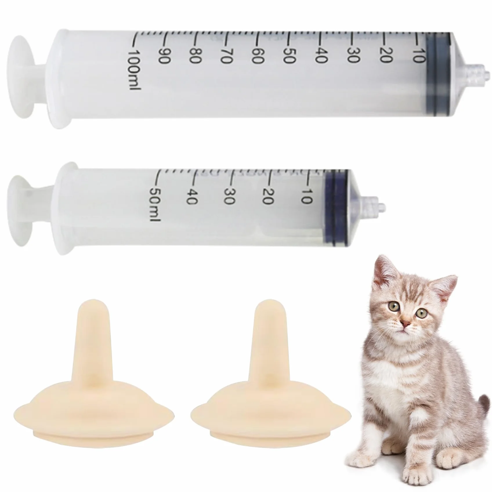 Miracle Nipple Syringe Kitten Feeder 50 ml 100 ml Silicone