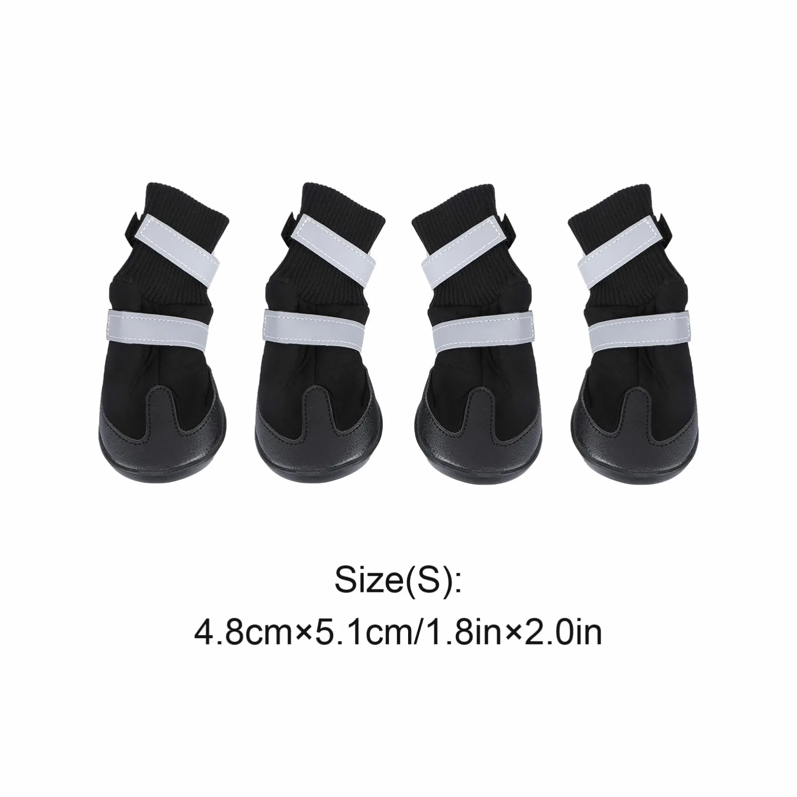 Mipcase 12 Pièces Bottes pour Chien de Compagnie Chien de contrôle de Traction Chaussettes Chaussures pour s de Compagnie Bottes Chaudes pour Chaussures d'hiver pour Black