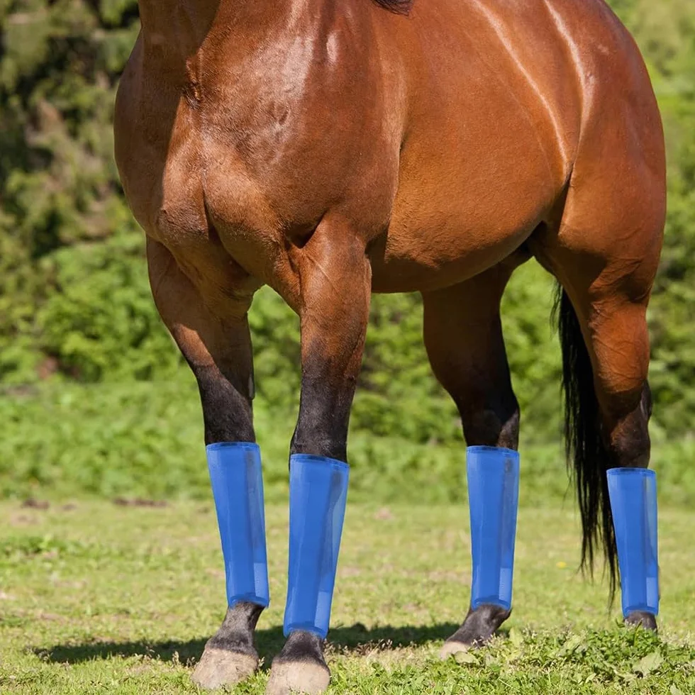 Lot de 4 protège-Sabots Anti-moustiques pour Chevaux, guêtres en Maille Respirante