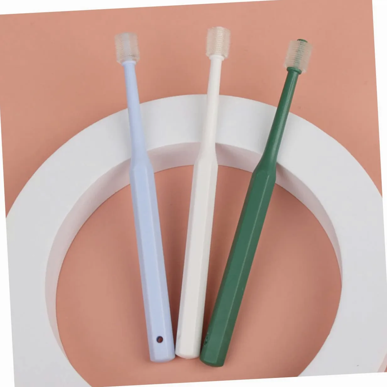 FRCOLOR 12pièces Kit De Brosses à Dents Pour Animaux Brosse à Dents Douce Pour Chiens Et Chats Nettoyage Oral Ergonomique Et Pratique Degrés Couleur Verte Et Blanche