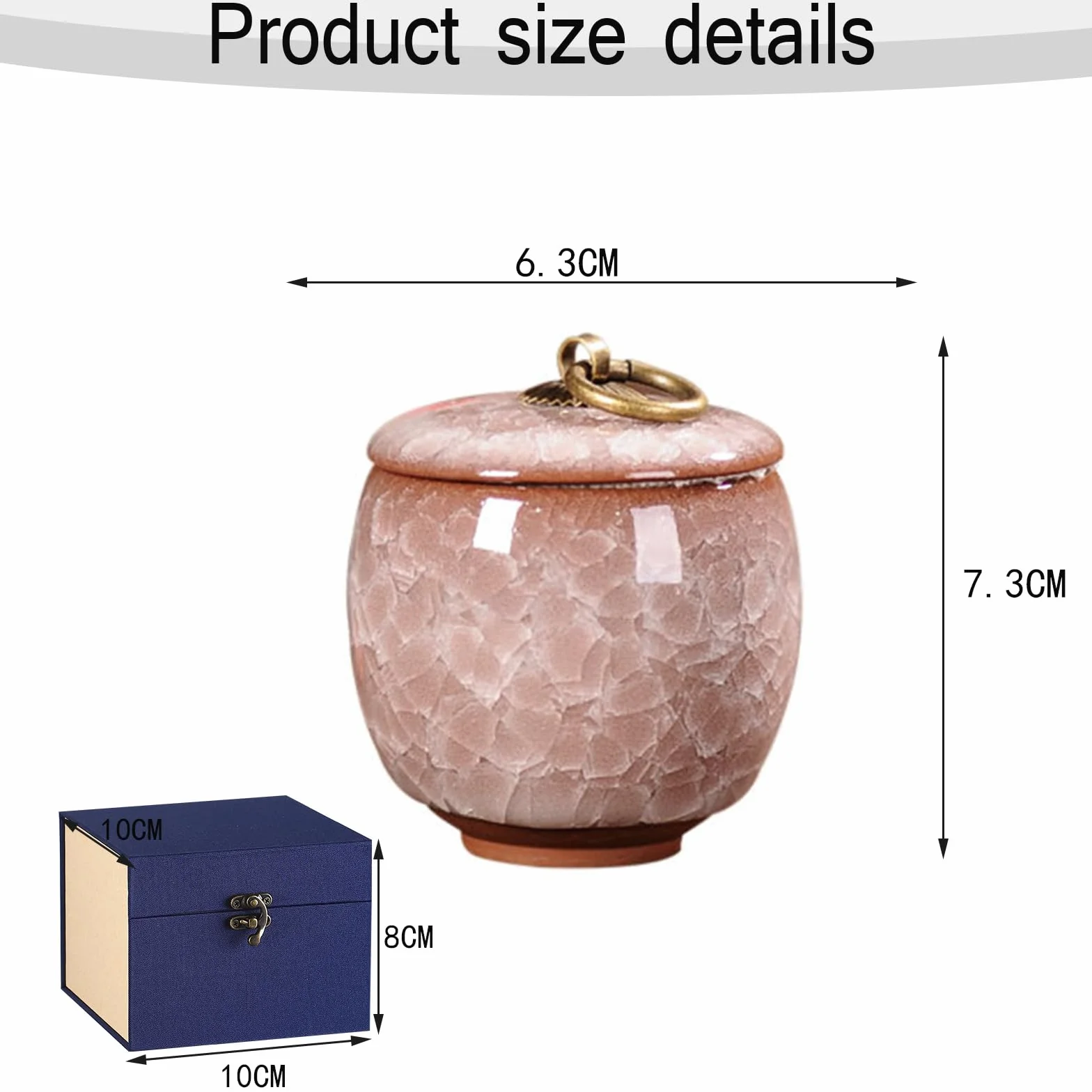Urne funéraire en céramique pour cendres humaines 14 cm cubes mini urne à partager avec boîte
