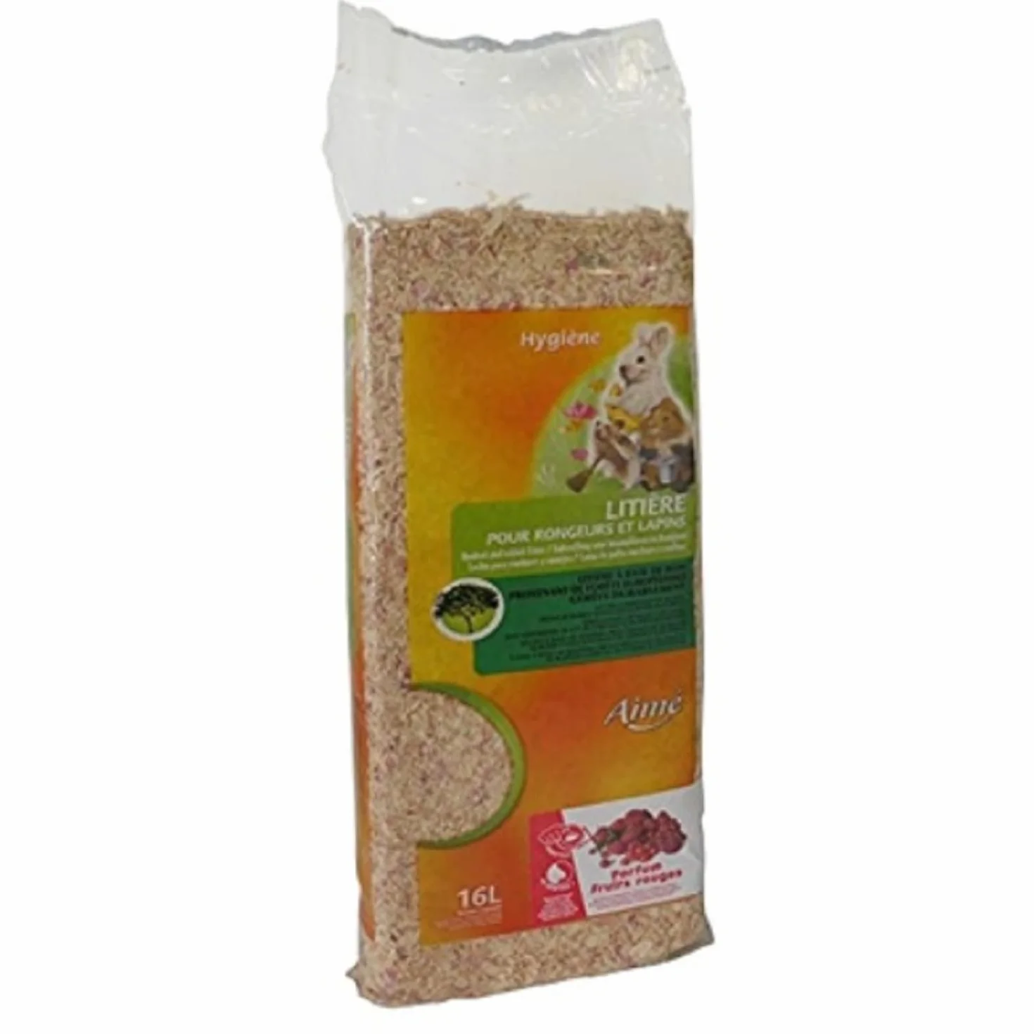 Aime Litière Compressée Fruits Rouges 16 L pour Petits Animaux