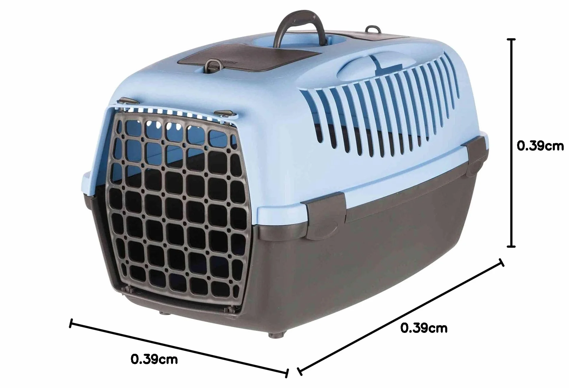 TRIXIE Box de transport Capri 3 S 40x38x61 cm gris foncé/bleu