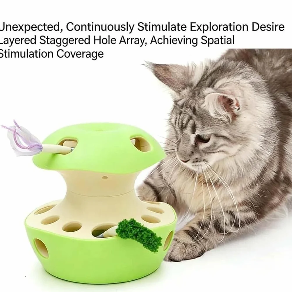 Chat Jouet électrique en Forme de Jouet ludique Chat pôle Papillon Chenille Auto-Amusant soulager l'ennui Chat Jouet(A)