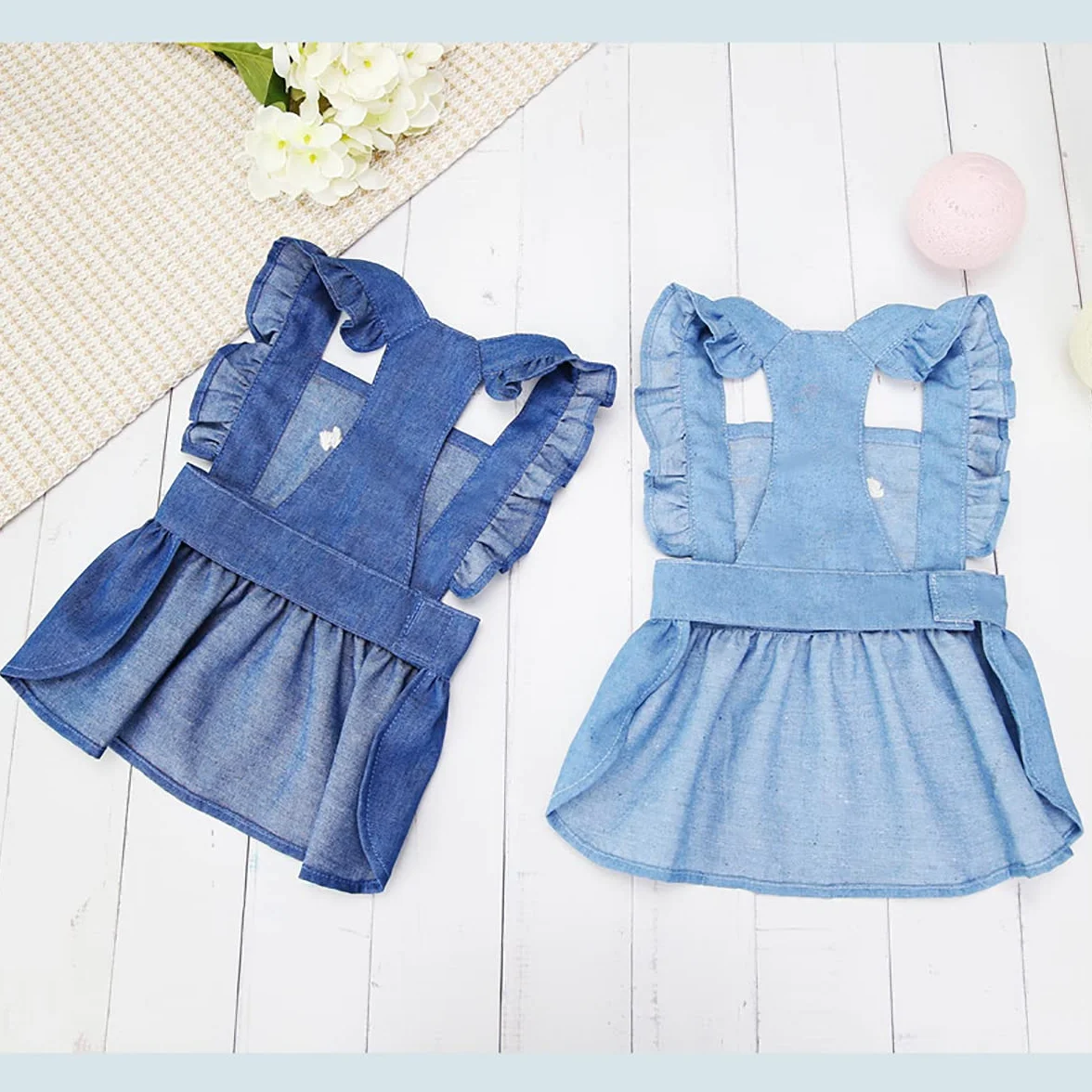 Chien Robe Princesse Tutu Denim Jupes pour Petit Chien Fille