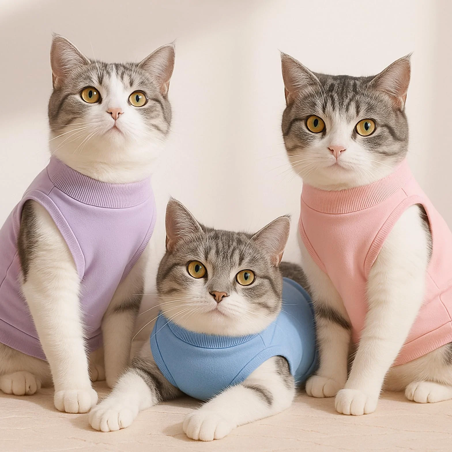 KAIYAYA Gilet de Récupération Chat 2-4kg, Body Post Opératoire Femelle, Restauration Professionnelle pour Abdominaux et Plaies (Rose)