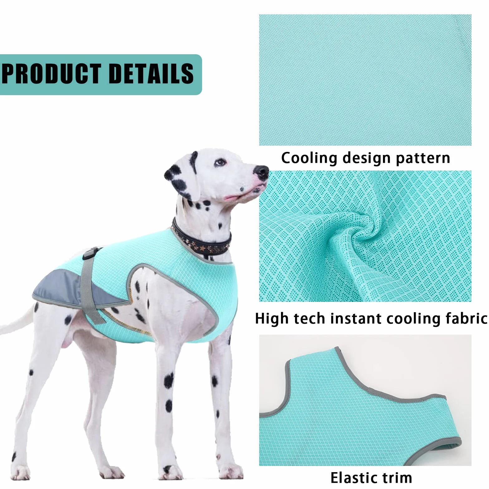Gilet rafraîchissant chien manteau protection solaire été gilet glace maille respirante vêtements chiens sangles réglables taille moyenne grande