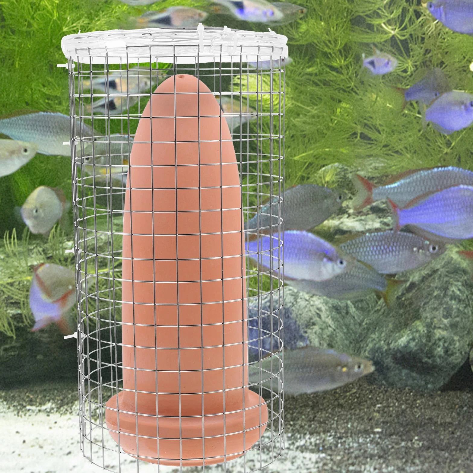 Seau de Frai pour Crevettes et Poissons, Cône de Reproduction en Argile Artisanal Grand Format, Décoration Aquarium
