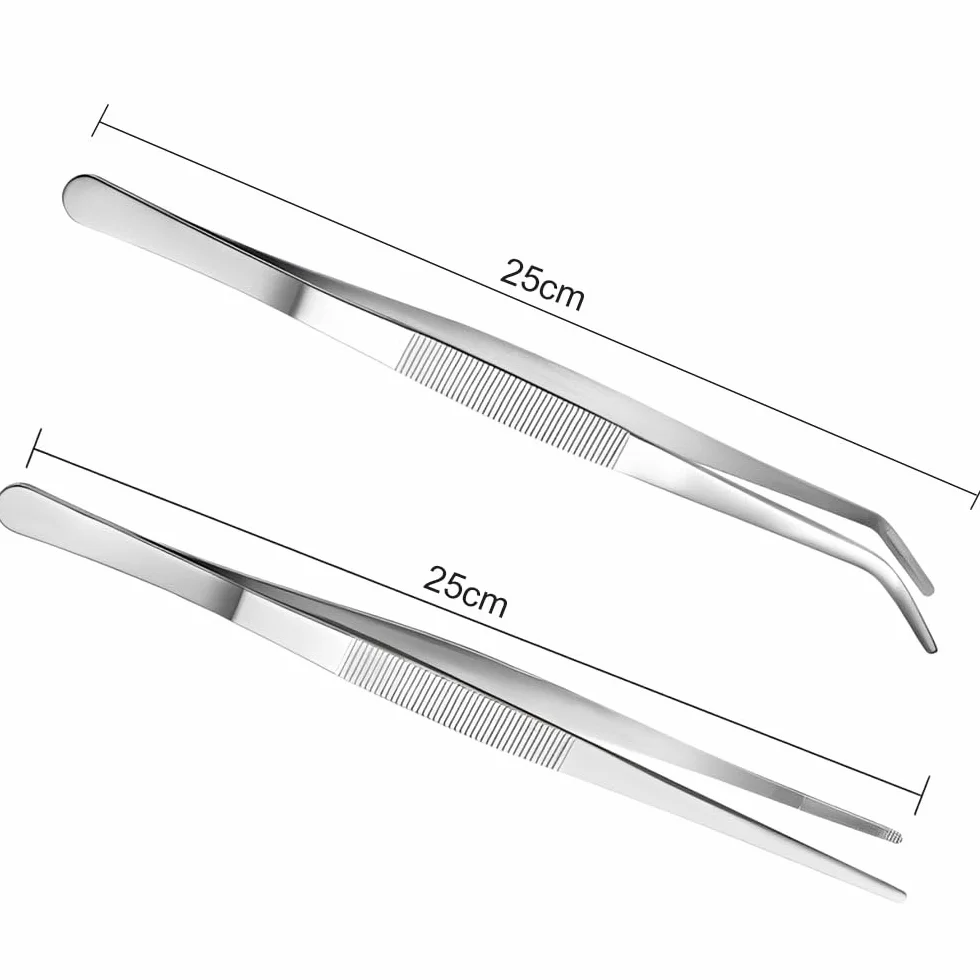Pinces à épiler longues pour aquarium lot de 2 terrarium eau douce eau de mer