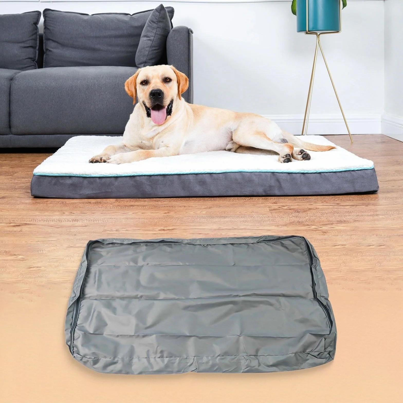 Housse de lit imperméable pour chien Lavable Tissu Oxford 210D 92 x 59 x 10 cm