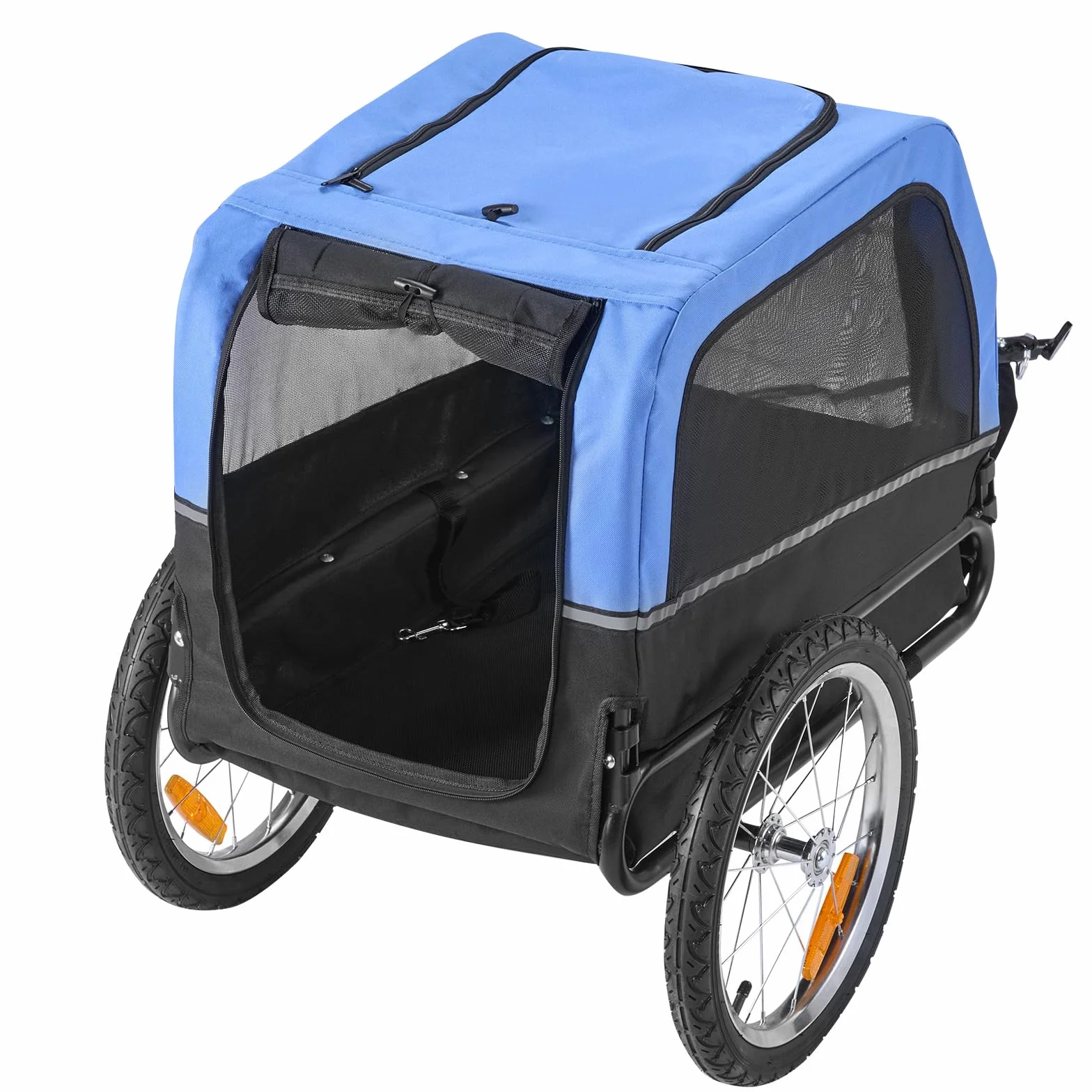 VEVOR Pliable Remorque de Vélo Chien 30 kg Porte Animaux de Compagnie avec Roues à Dégagement Rapide