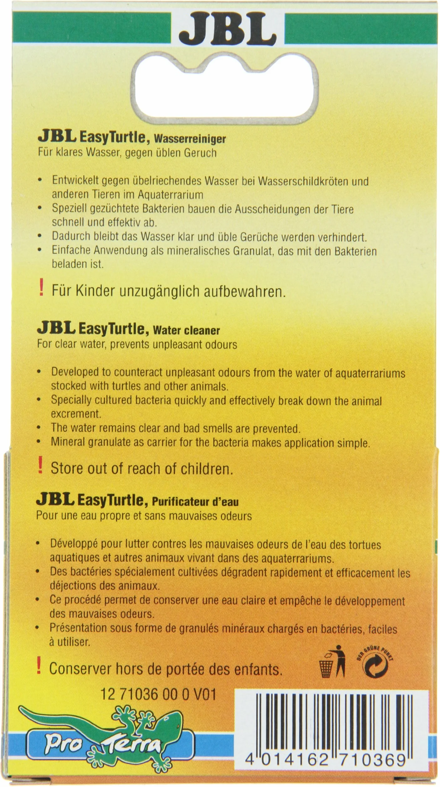 JBL EasyTurtle 25g Granulés spéciaux élimination odeurs