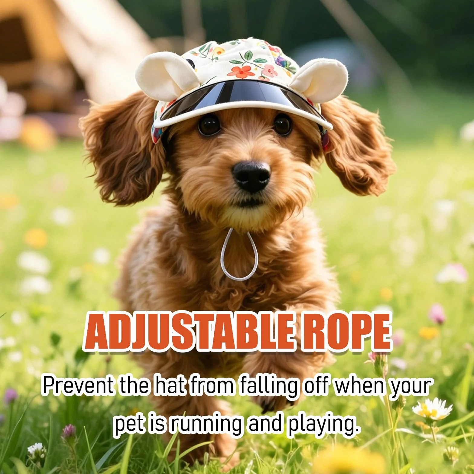 Casquette Chien de Protection Solaire, Chapeau pour Chat Réglable avec Trous d'oreilles, Chapeau de Sport Chat de Compagnie Extérieur, Visière de Casquette Anti-UV Convient Chats et Chiots
