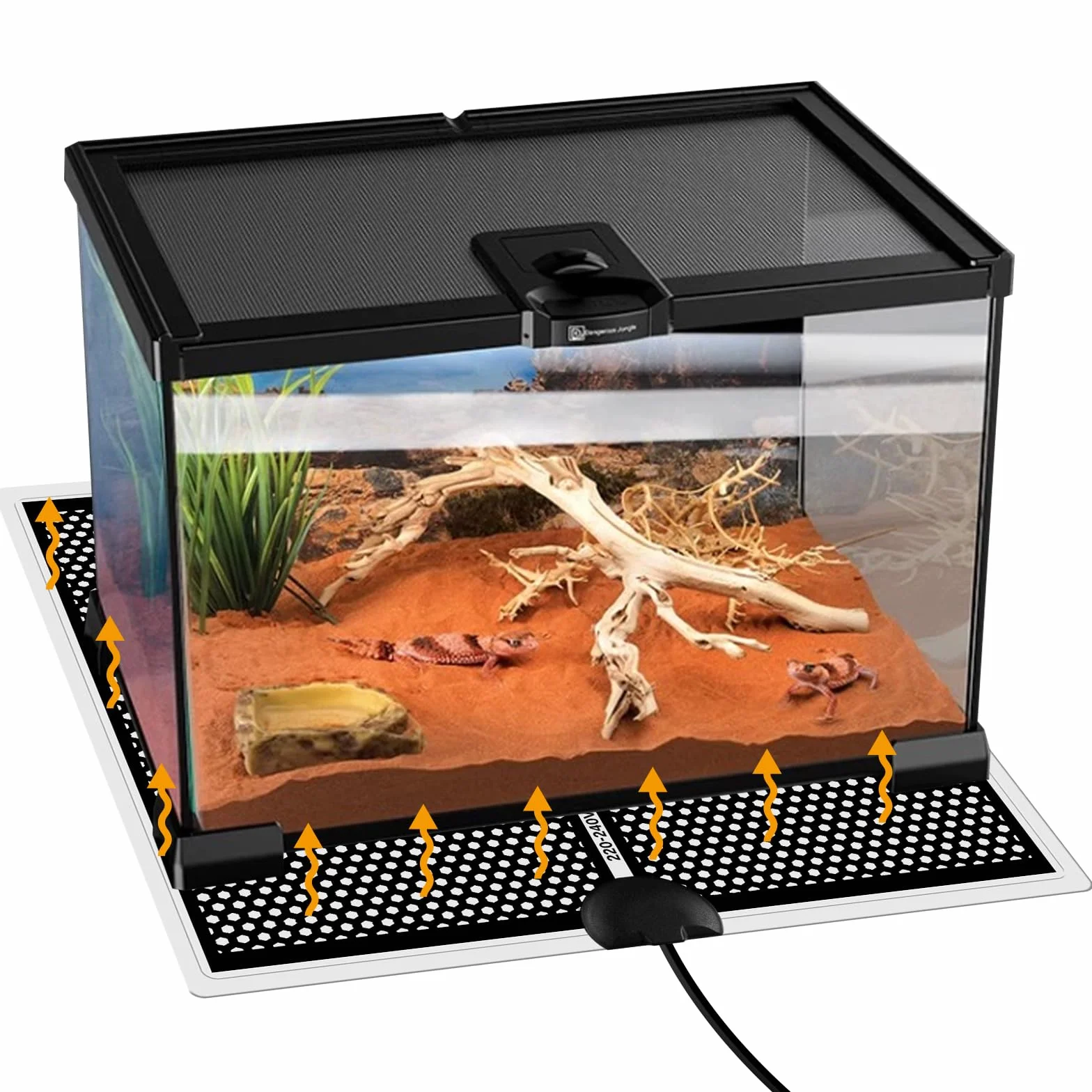 Tapis Chauffant Terrarium 2 Pièces 14W avec Régulation de Température pour Reptiles