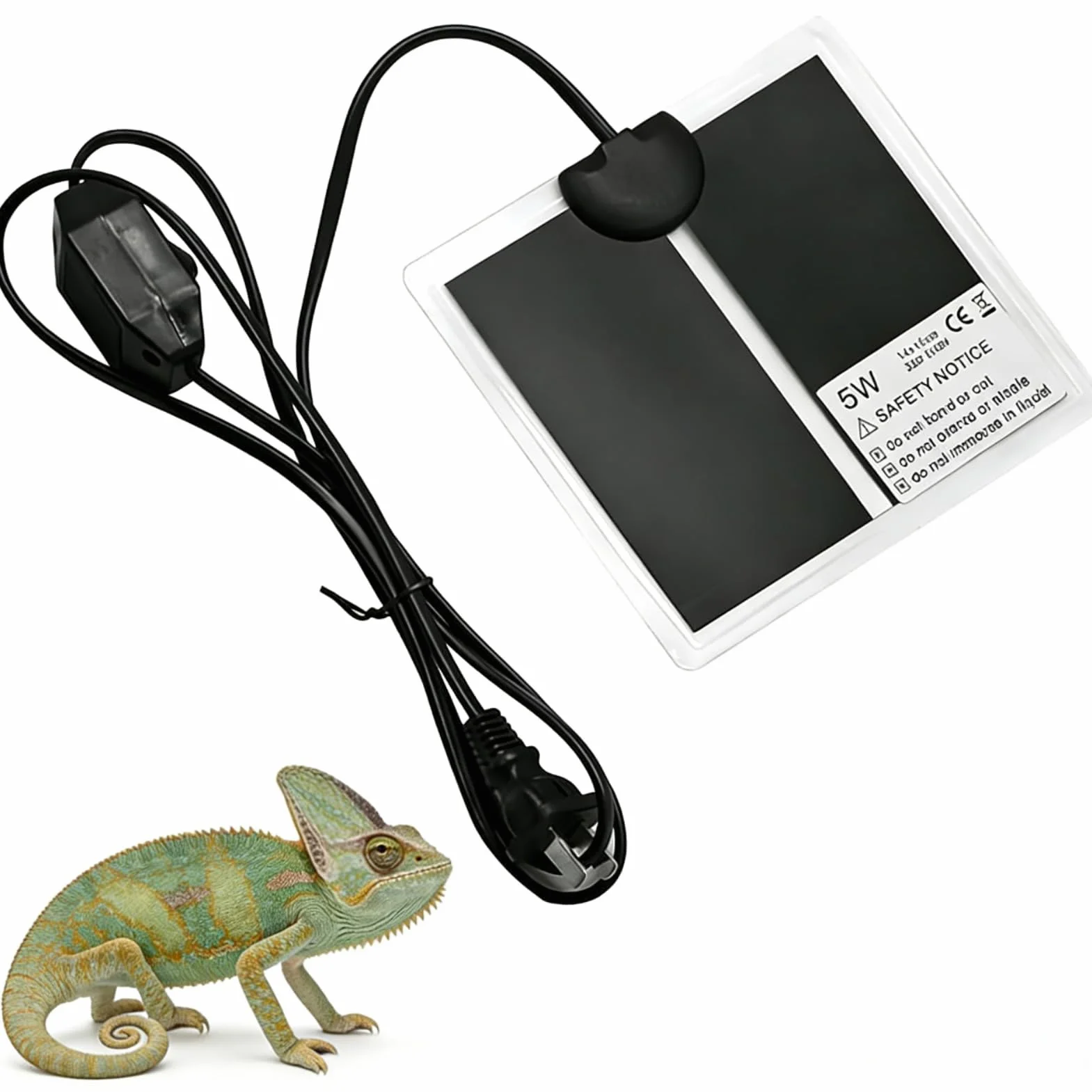Tapis Chauffant Reptile Terrarium 5W 220V-240V 15x14CM avec Régulateur de Température