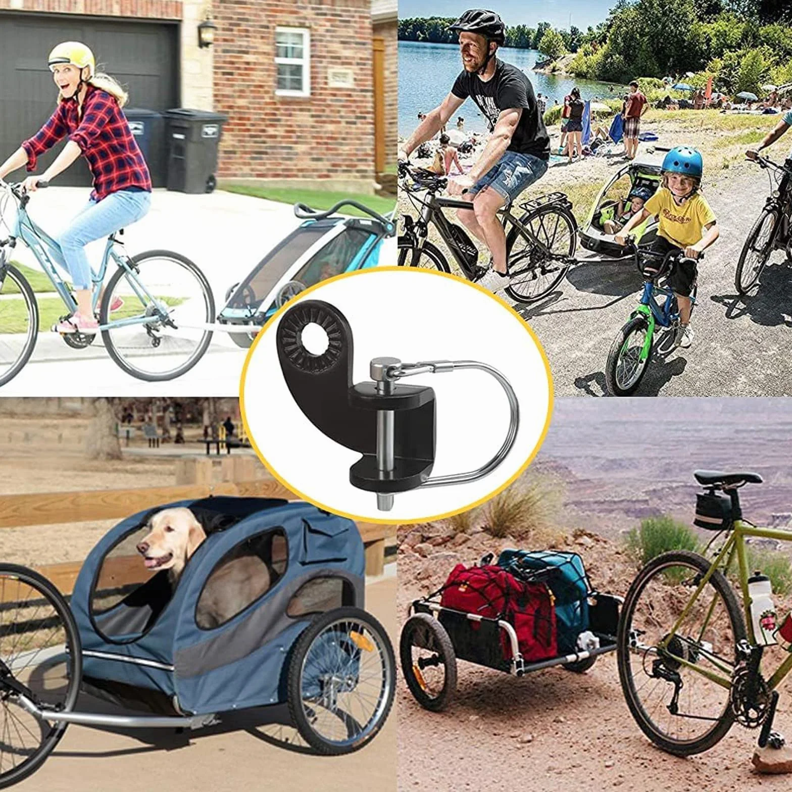 Accouplement Remorque Vélo Compatible Burley Adaptateur Noir