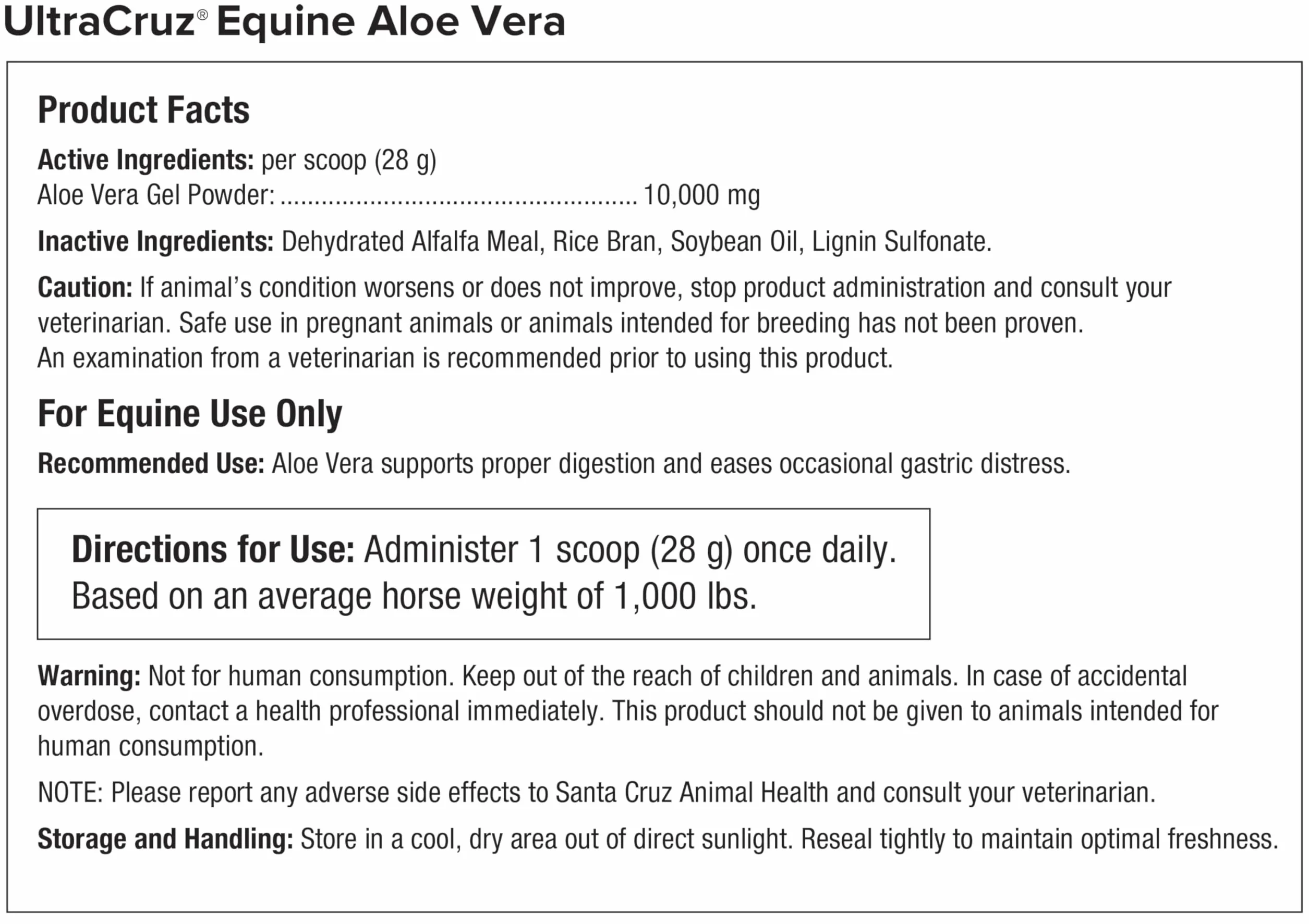 Aloe Vera pour Chevaux UltraCruz