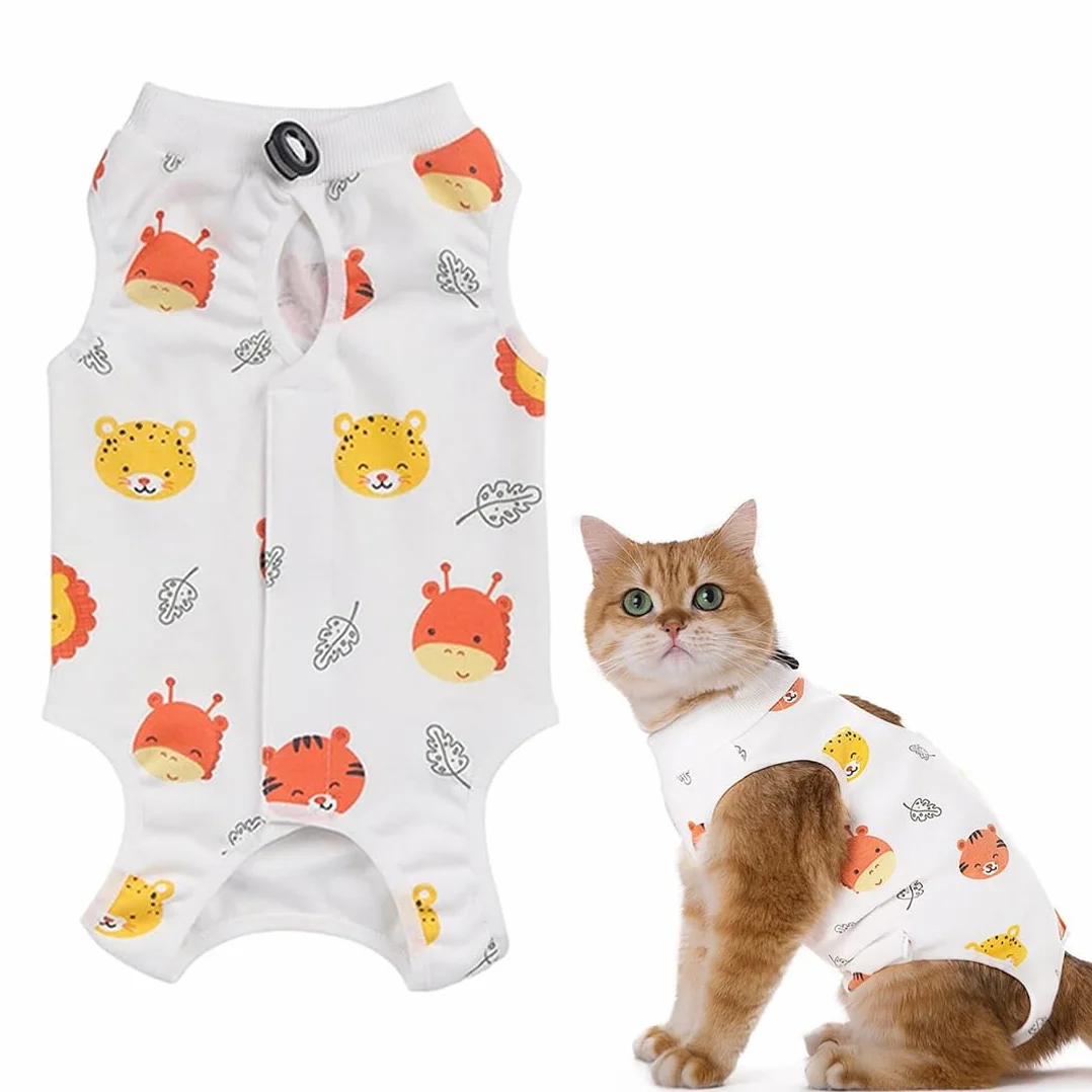 Combinaison postopératoire pour chat taille L blanche