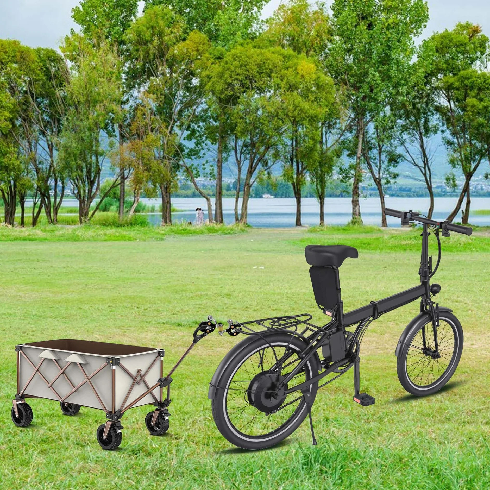 Mimoke Porte-bagages vélo pour chariot - Pince 10–45 mm - Fixation poignées chariots, trolleys, bagages - Housse protection transport
