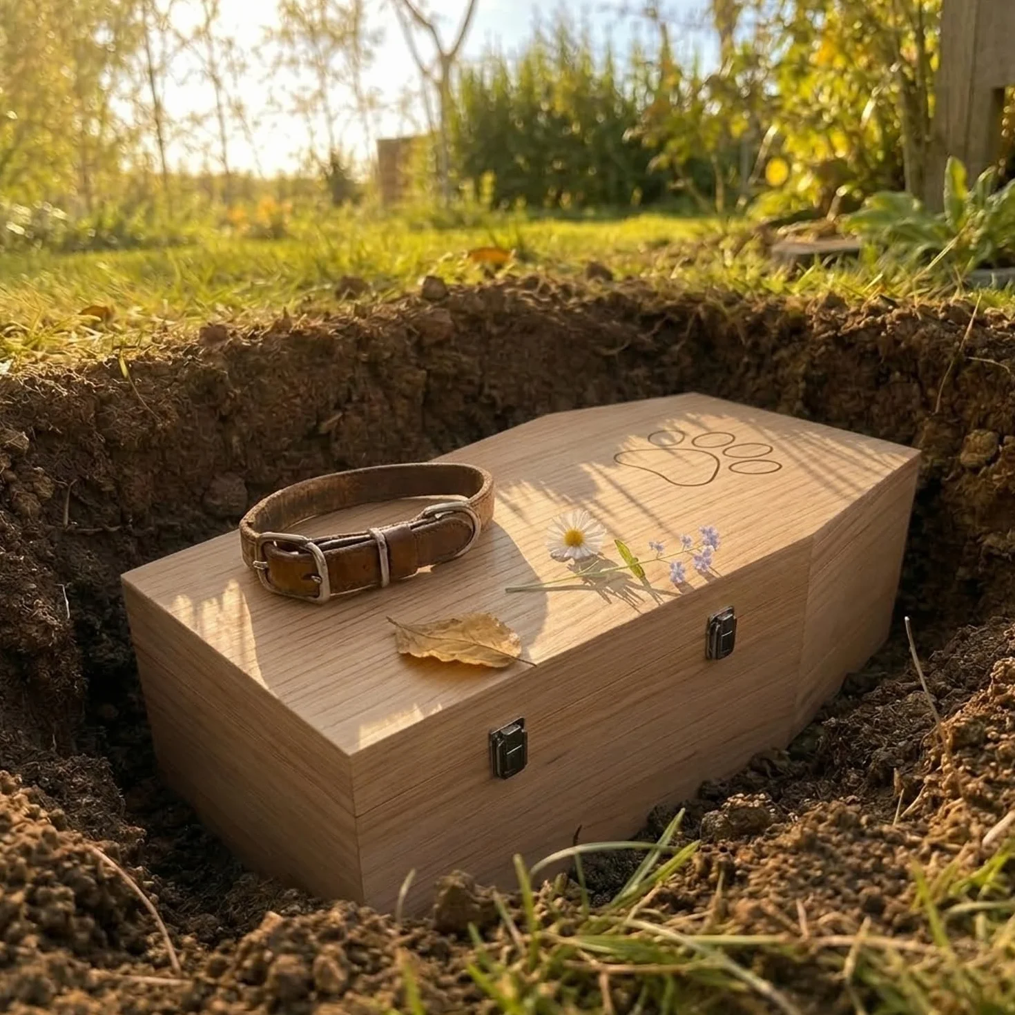 PrimoLiving Cercueil en bois naturel XXL pour grands animaux