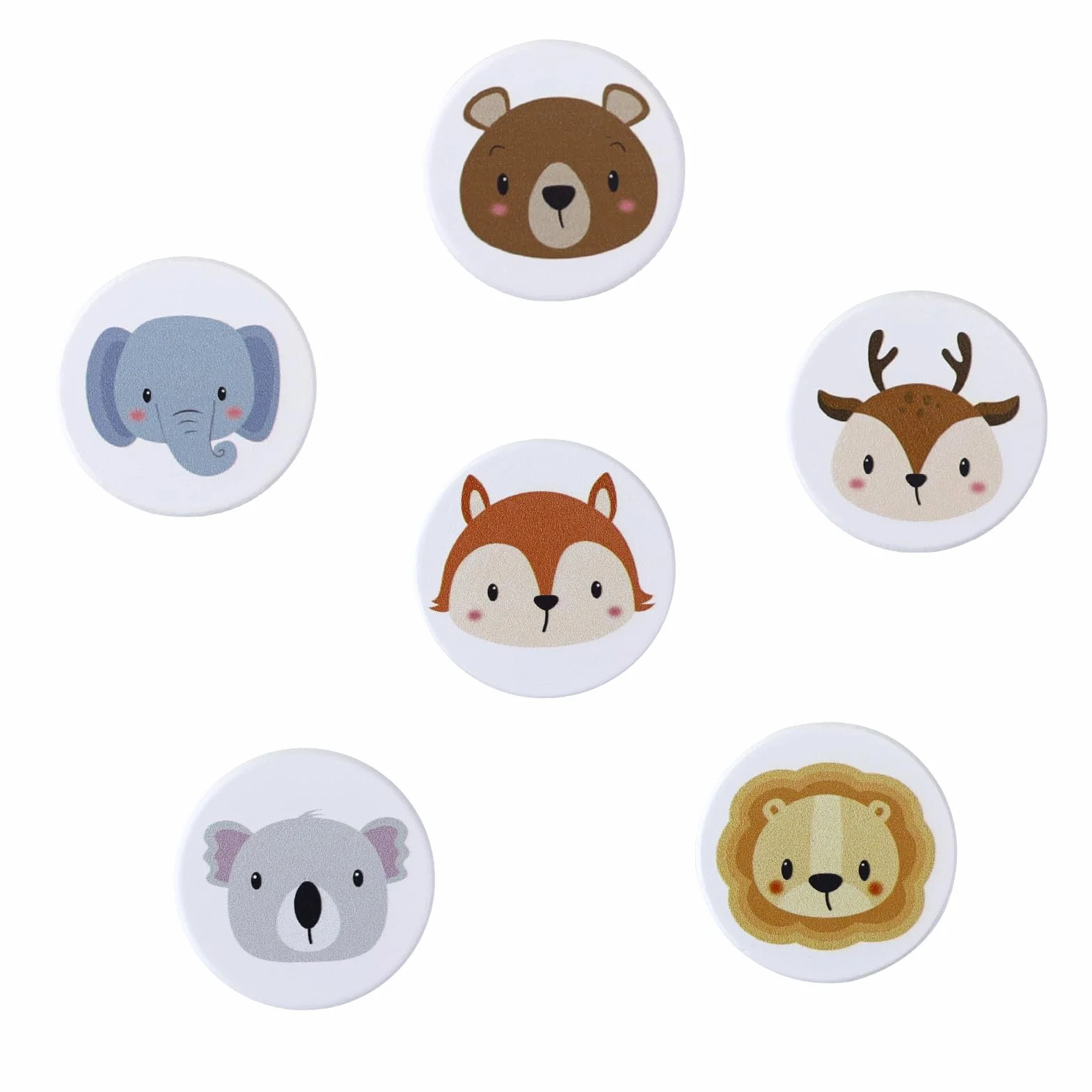 Boutons de Tiroir Enfant en Bois 35mm Rond avec Vis pour Armoire Poignée de Porte Blanc