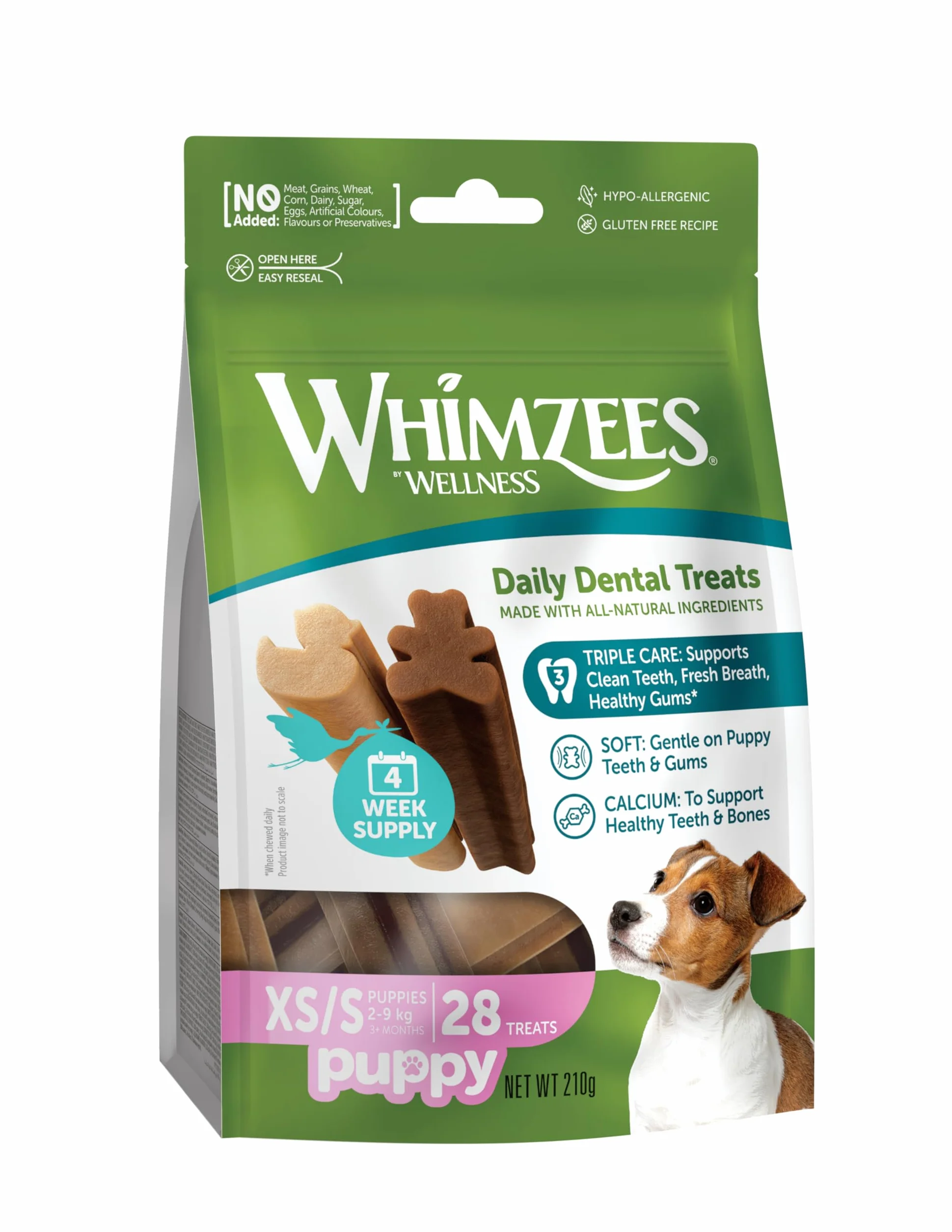 WHIMZEES Bâtonnets pour Chiots XS/S 28 Pièces Friandises Naturelles sans Céréale Végétariennes