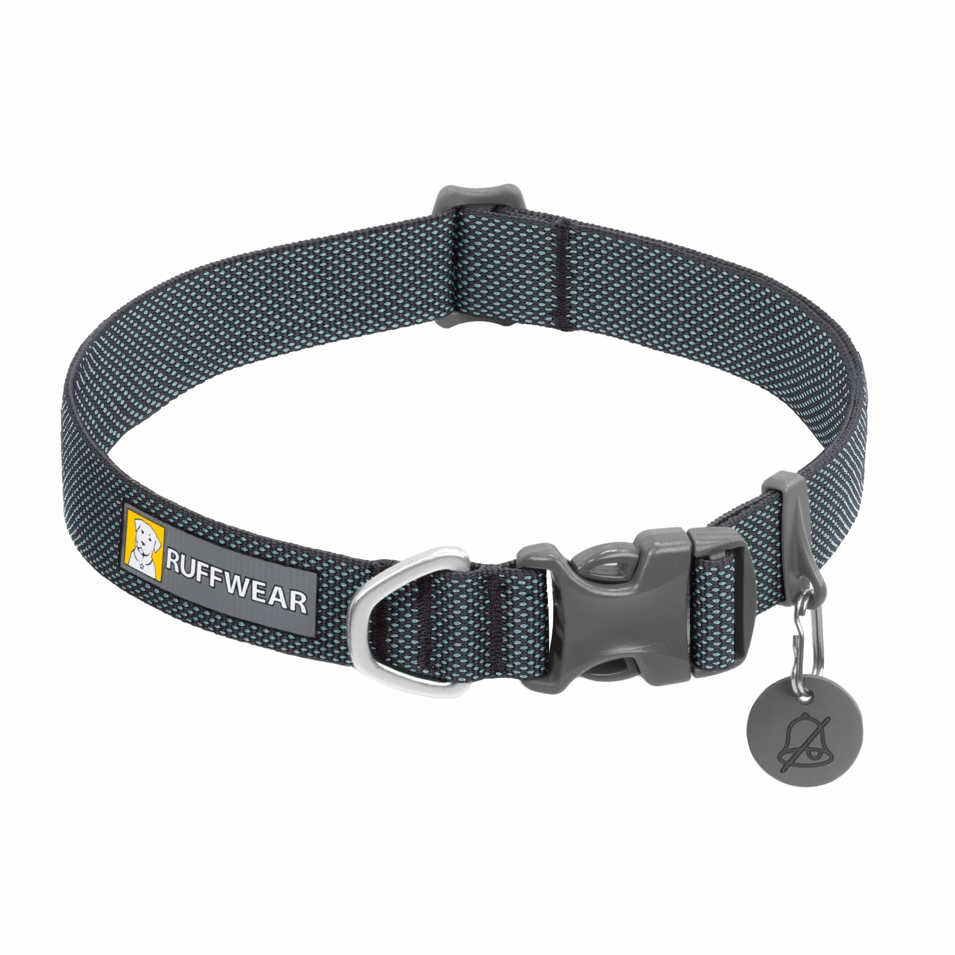 RUFFWEAR Collier pour Chien Hi & Light, Ultra Solide et léger, Anneau de Fixation de la Laisse en Aluminium et Boucle à Ouverture latérale, Accessoire élégant pour Le Cou, Basalt Grey 14"-20"