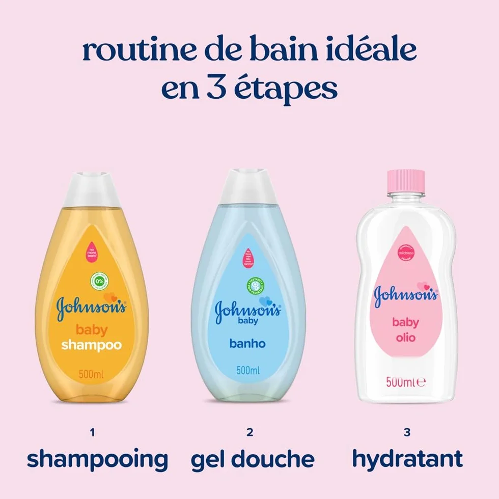 Johnson's Baby Huile pour bébé 500 mL Soin quotidien doux sans colorants