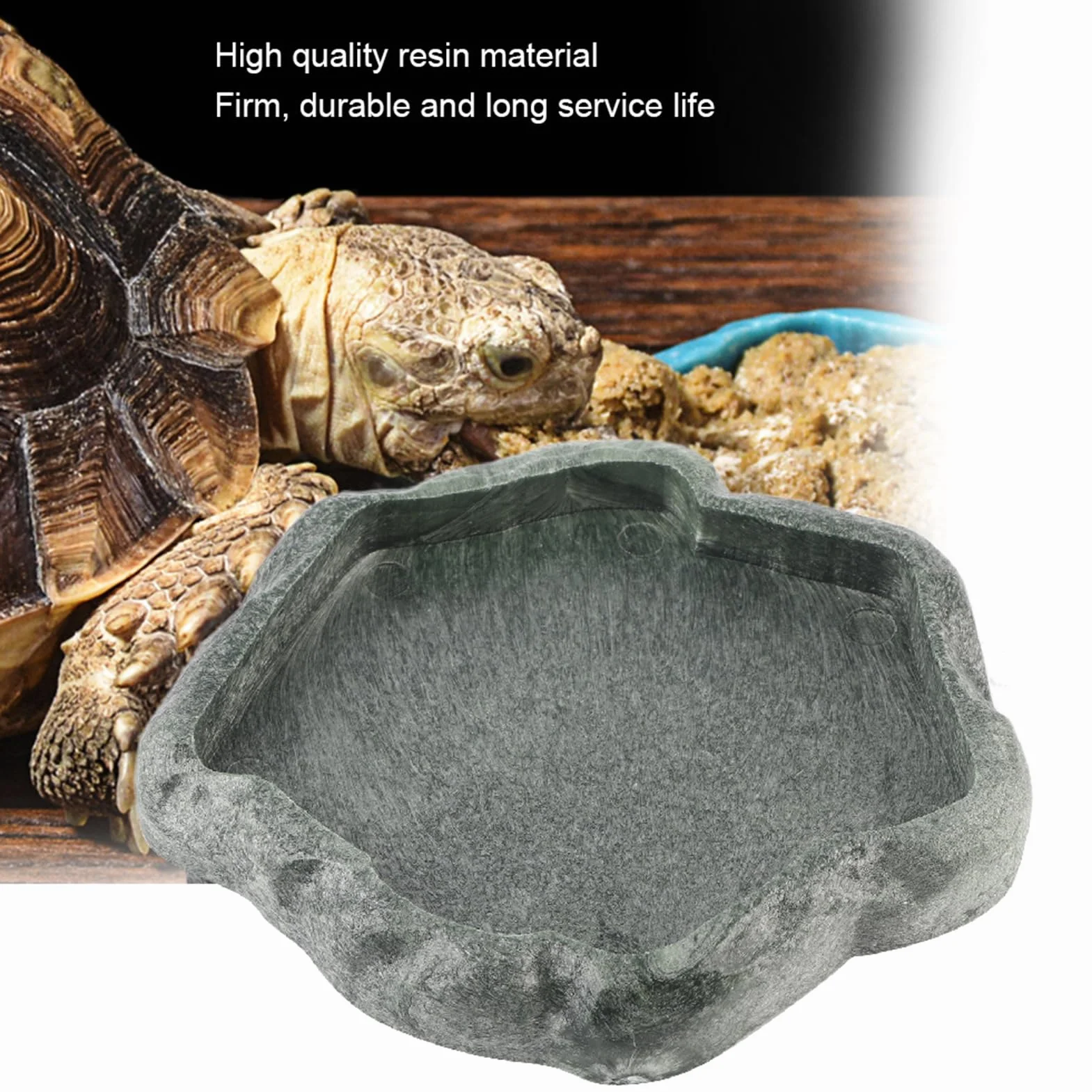 Bol d'eau et de nourriture pour Reptiles en Résine ABS Durable Noir S