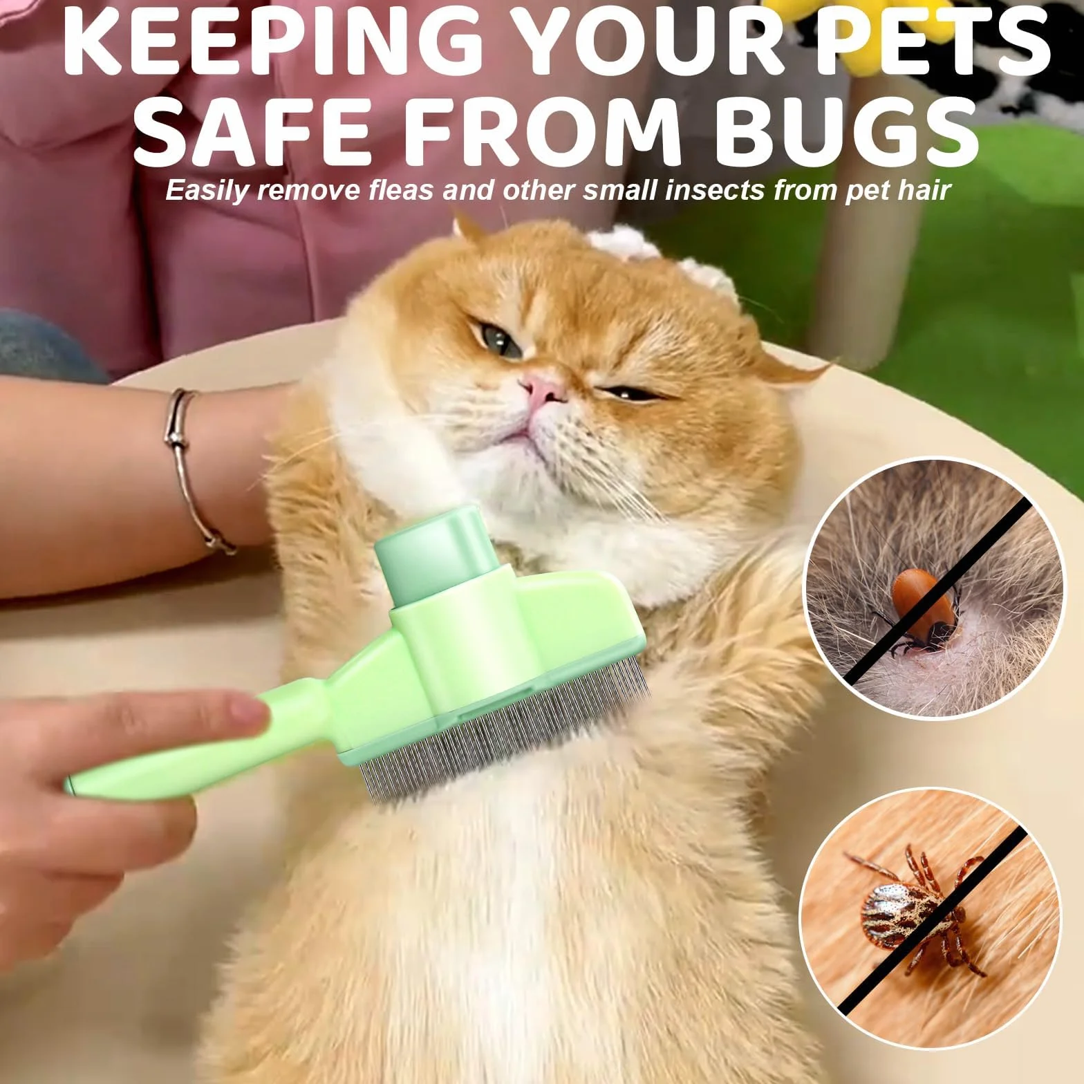 Redreo Fellblitz Brosse pour chat, peigne toilettage dents arrondies métal