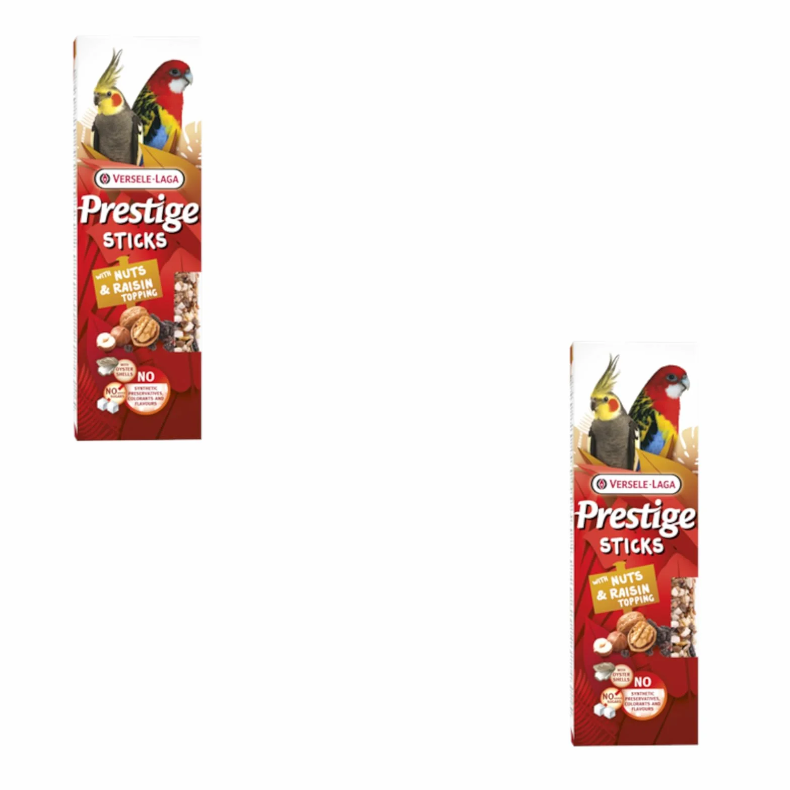 Versele-Laga Prestige Sticks Grandes Perruches Noix Raisins 2 x 140 g Snack sans sucres ajoutés