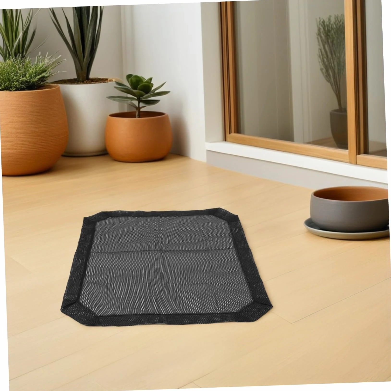 TOYANDONA Housse de Lit pour Animaux en Tissu Mesh Noir Rectangulaire pour Quatre Saisons