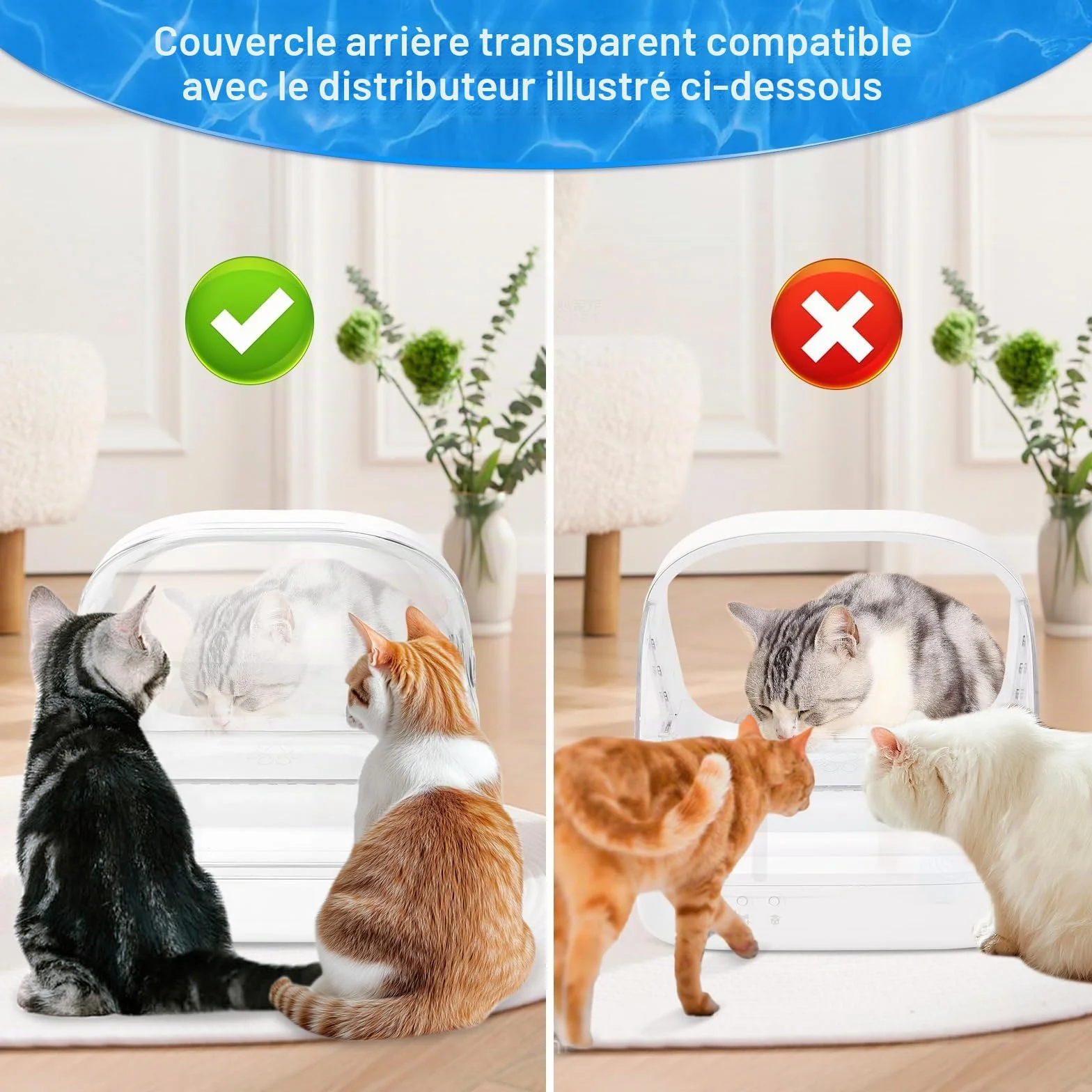 Couvercle Arrière pour Distributeur de Nourriture à Puce électronique, Compatible avec Pendentif RFID