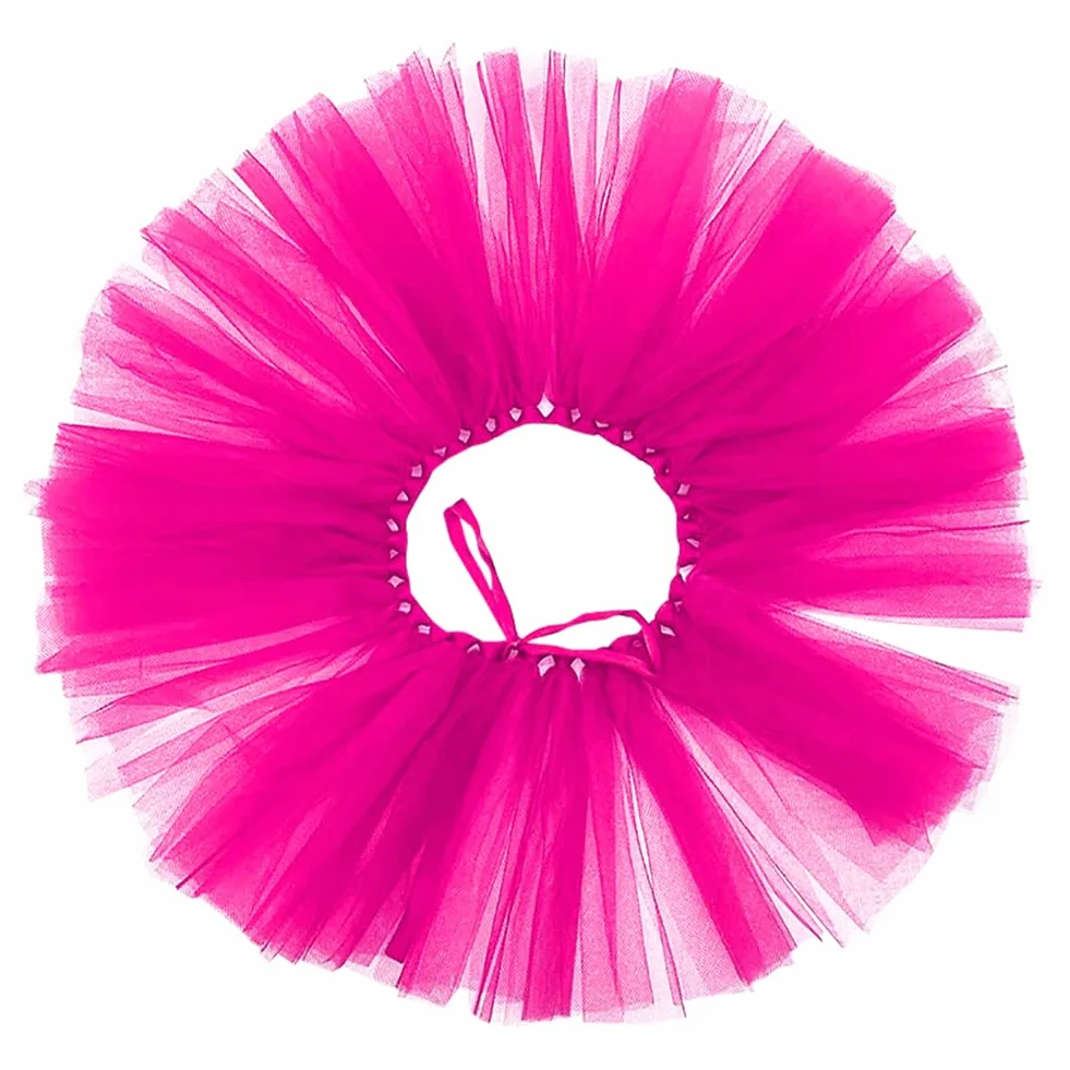 Jupe Tutu en Tulle Rose Clair pour Chiens Petite Taille JIHUOO, Bretelle Réglable, 95 cm Longueur Totale