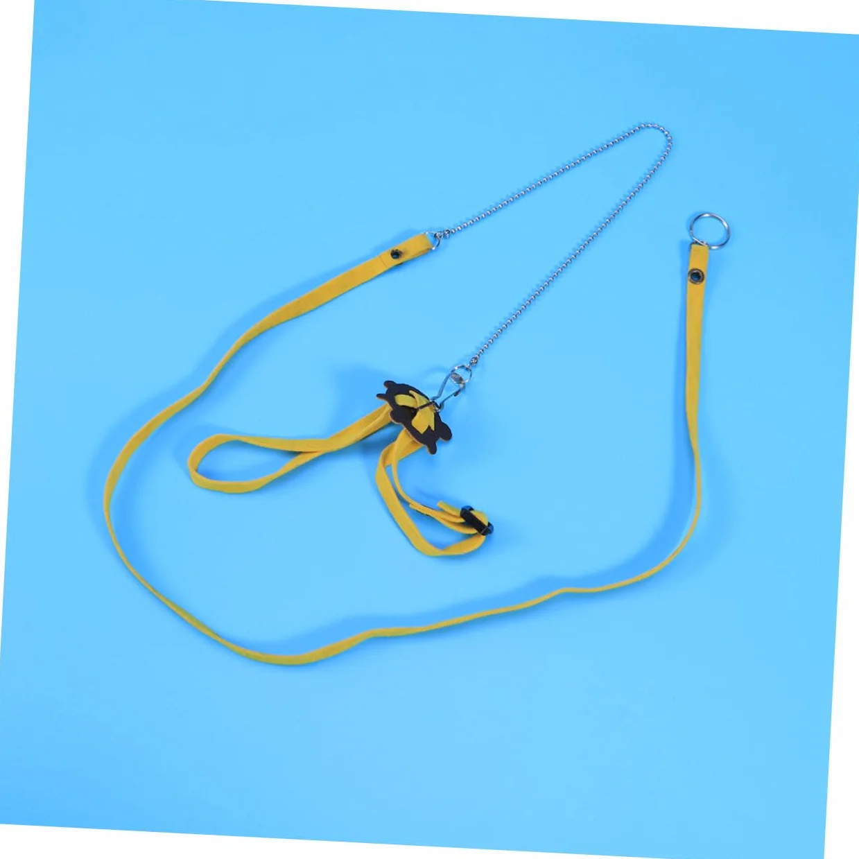 Harnais Réglable pour Reptiles et Tortues avec Laisse Extérieure pour Lézards - Accessoire Promenade Sécurisée Jaune