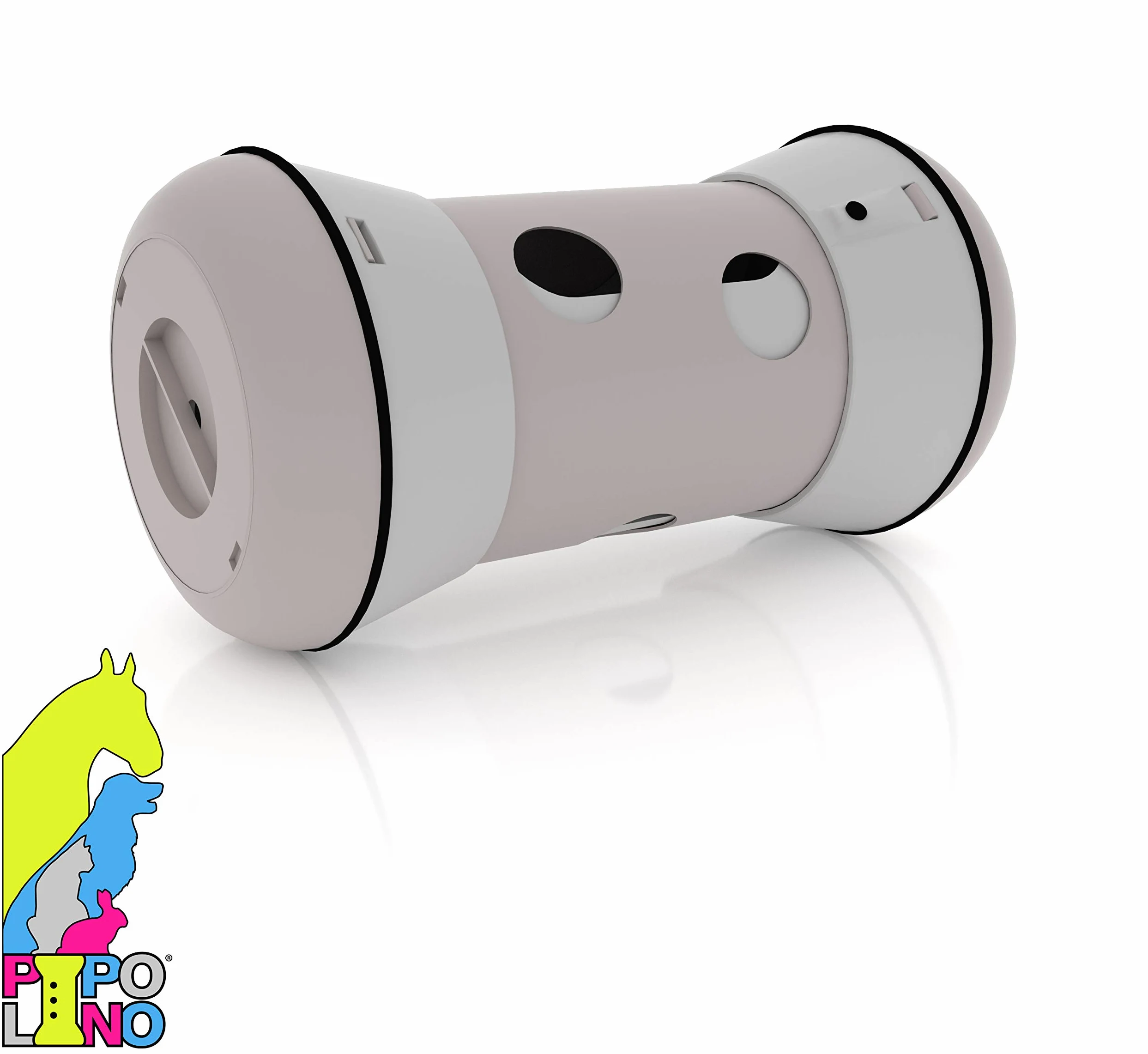 PIPOLINO L+ beige et taupe - Distributeur mobile et réglable d'aliments secs