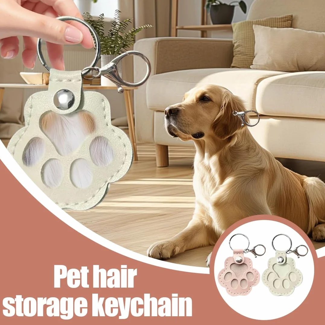 Porte-Clés Patte Personnalisable Souvenir Chien Décédé 2 Pièces Rose Blanc