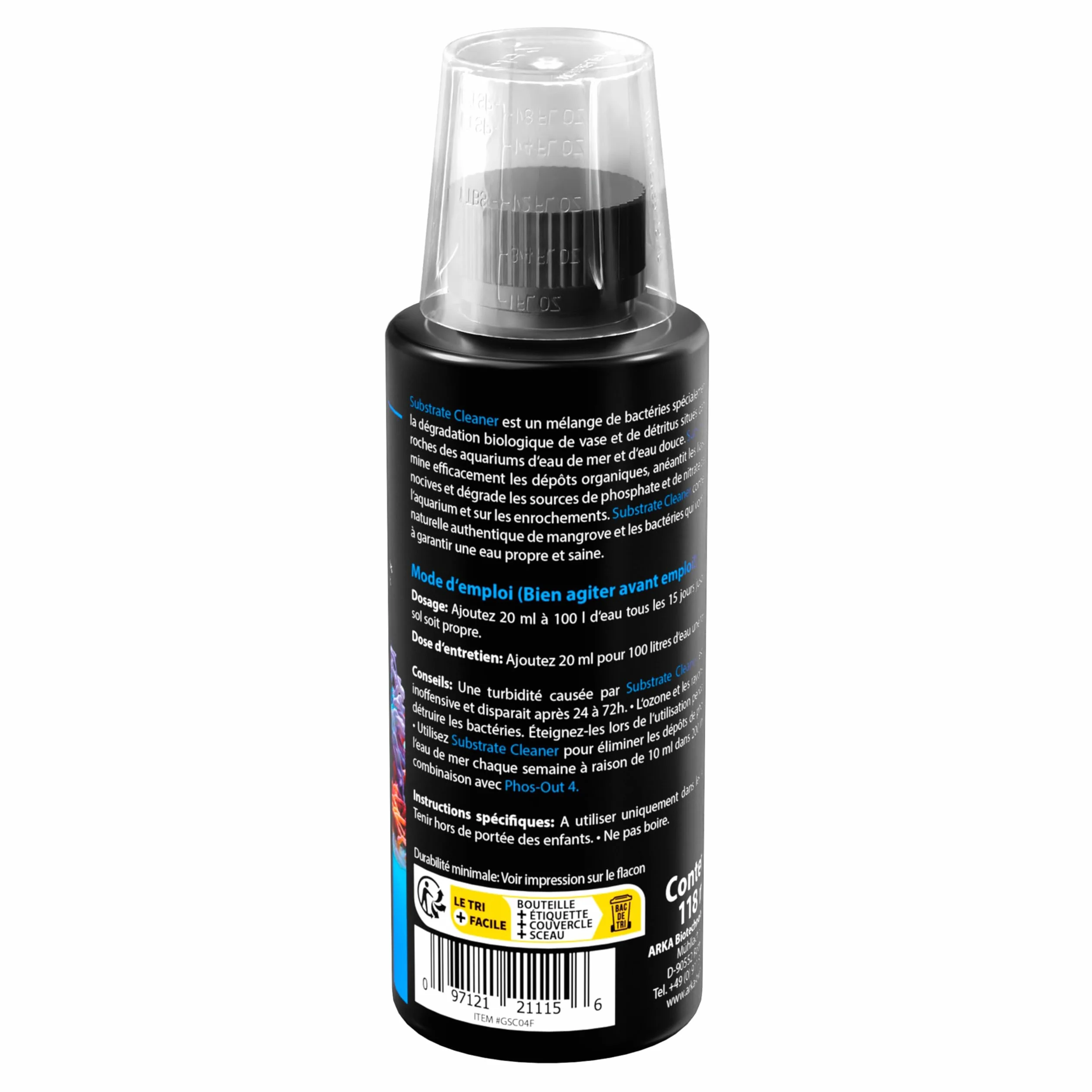 MICROBE-LIFT Substrate Cleaner – Bactéries Actives pour Éliminer Vase et Saleté dans Aquarium Eau Douce et Eau de Mer
