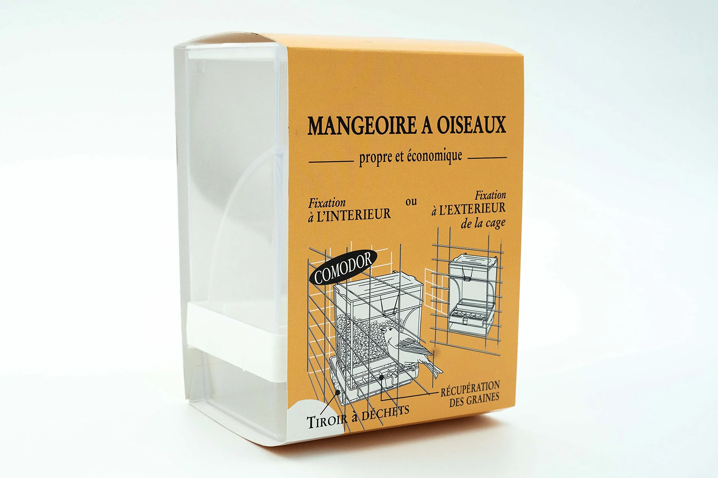 Mangeoire Oiseaux Anti-Gaspillage 10.5x8.2x14.5cm avec Bac de Récupération des Graines et Tiroir à Déchets
