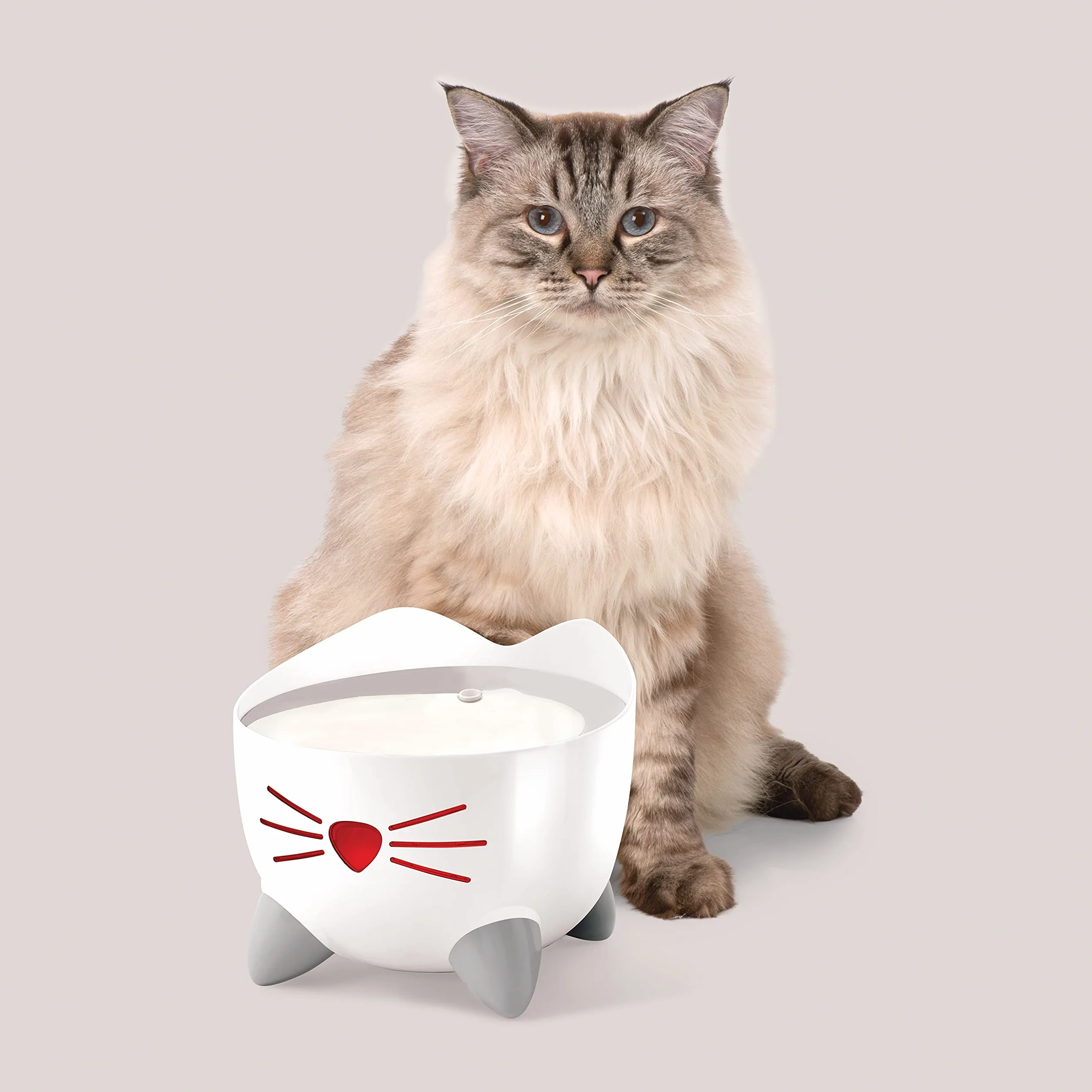 Catit Pixi Fontaine en Acier Inoxydable pour Chats, 2,5 l, Blanc