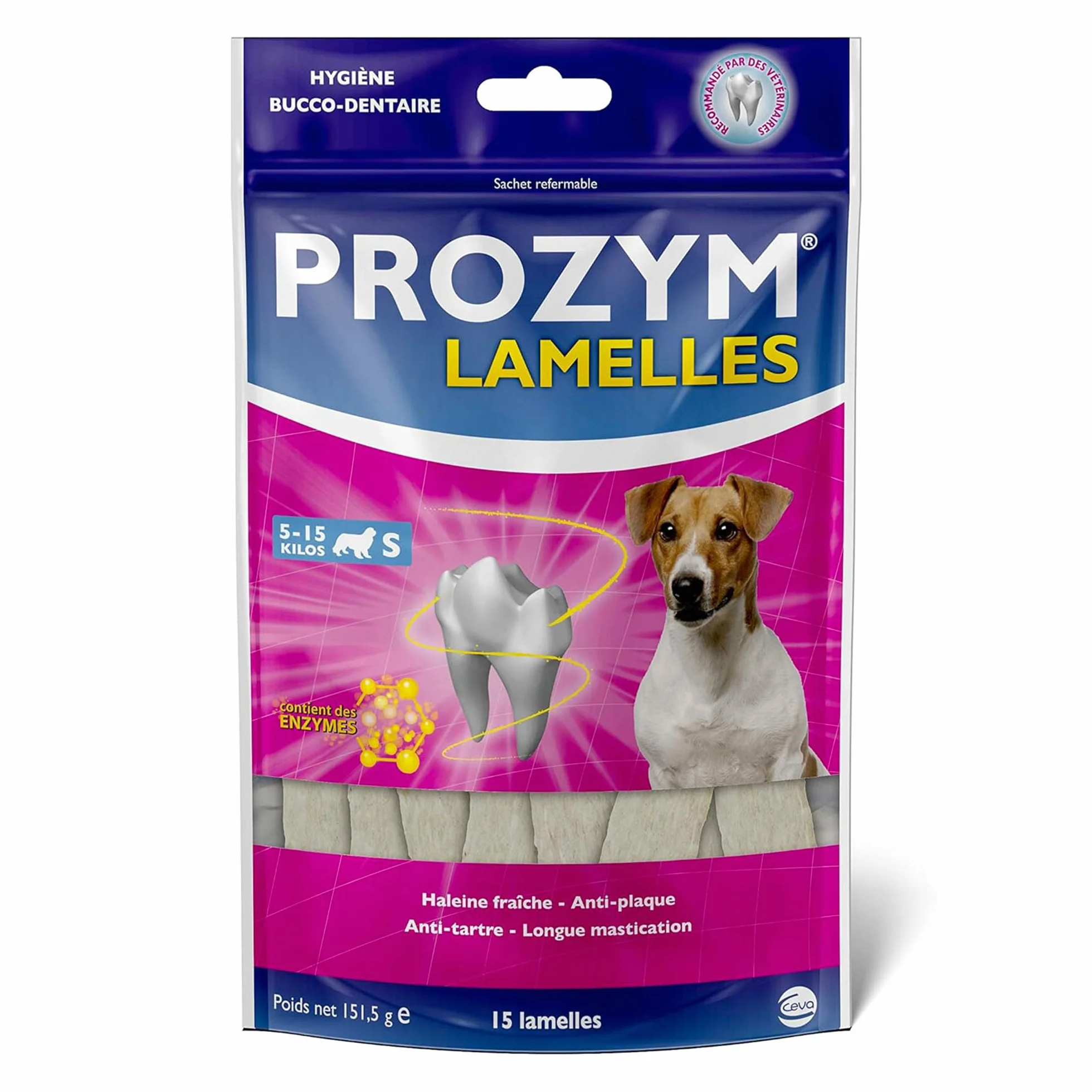 Prozym Lamelles Chiens Soin Dentaire Anti-tartre Anti-Plaque Haleine Fraîche (S)