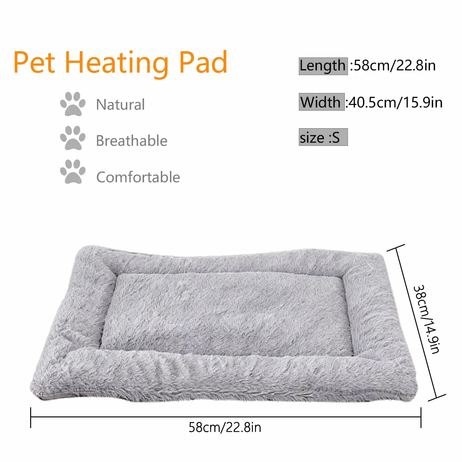 Coussin pour Chien Tapis Animaux Anti Stress Lavable Bleu 55 x 75 cm