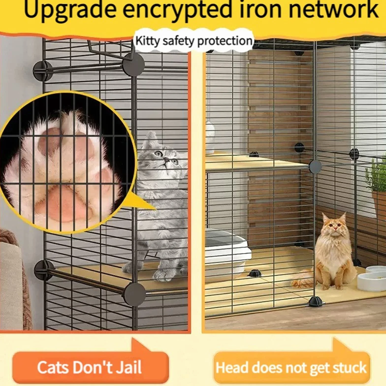 Cage Chat Pliable XXL 75x39x73cm pour Intérieur Extérieur Balcon