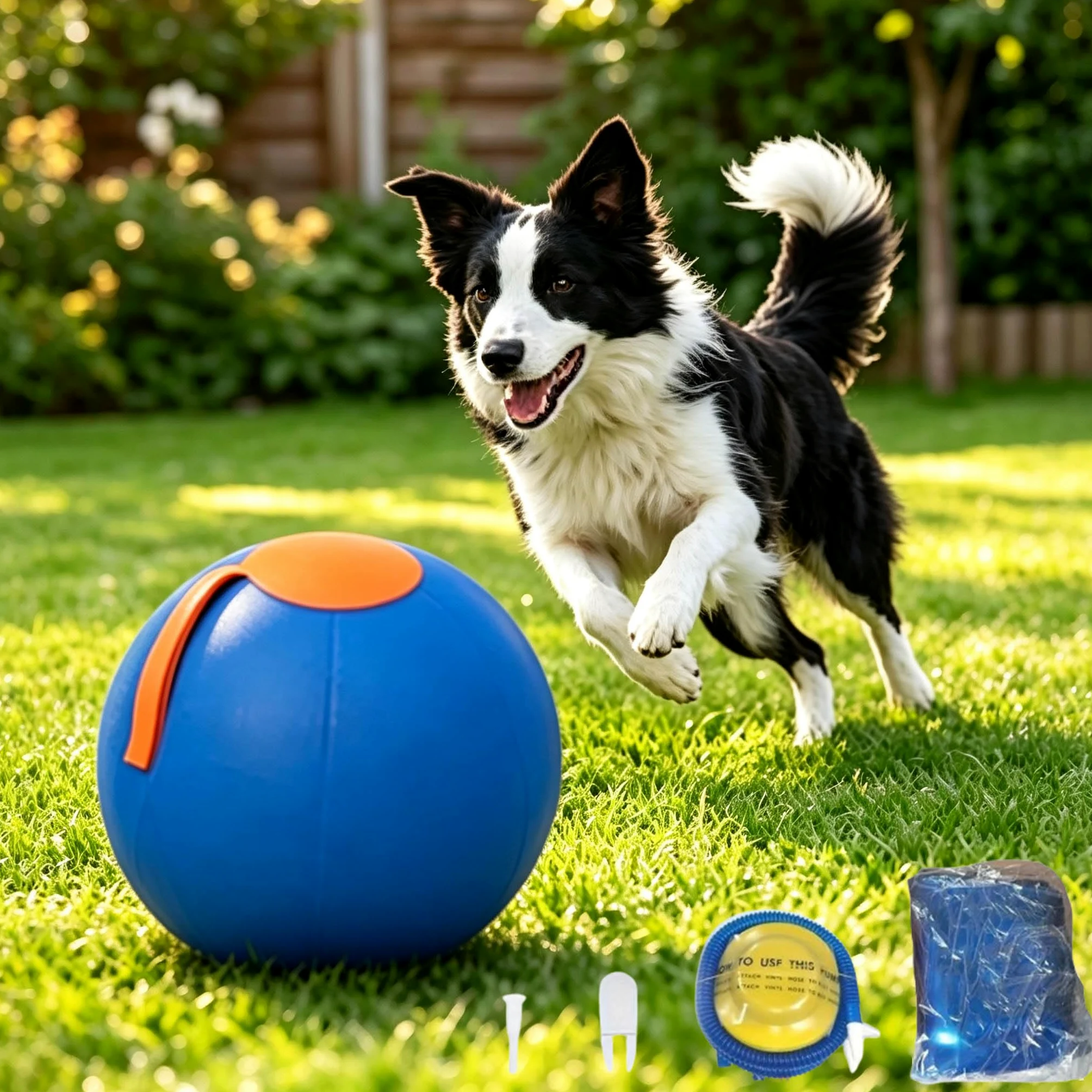 45/55/65 Cm Balle De Troupeau pour Chien | Ballon Géant Gonflable | Ultra Résistant aux Griffes et Mordillements | Poignée de Transport Intégrée | Idéal pour Jeux Interactifs (S:45CM)
