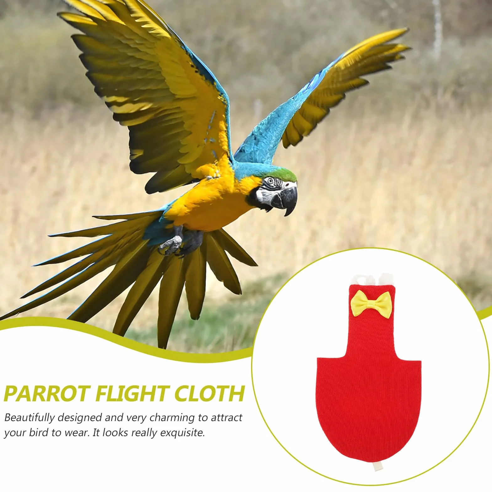 FRCOLOR Couches pour Oiseaux Perroquets et Perruches Taille M, Couche-Culotte Ajustable Respirante Tissu Doux