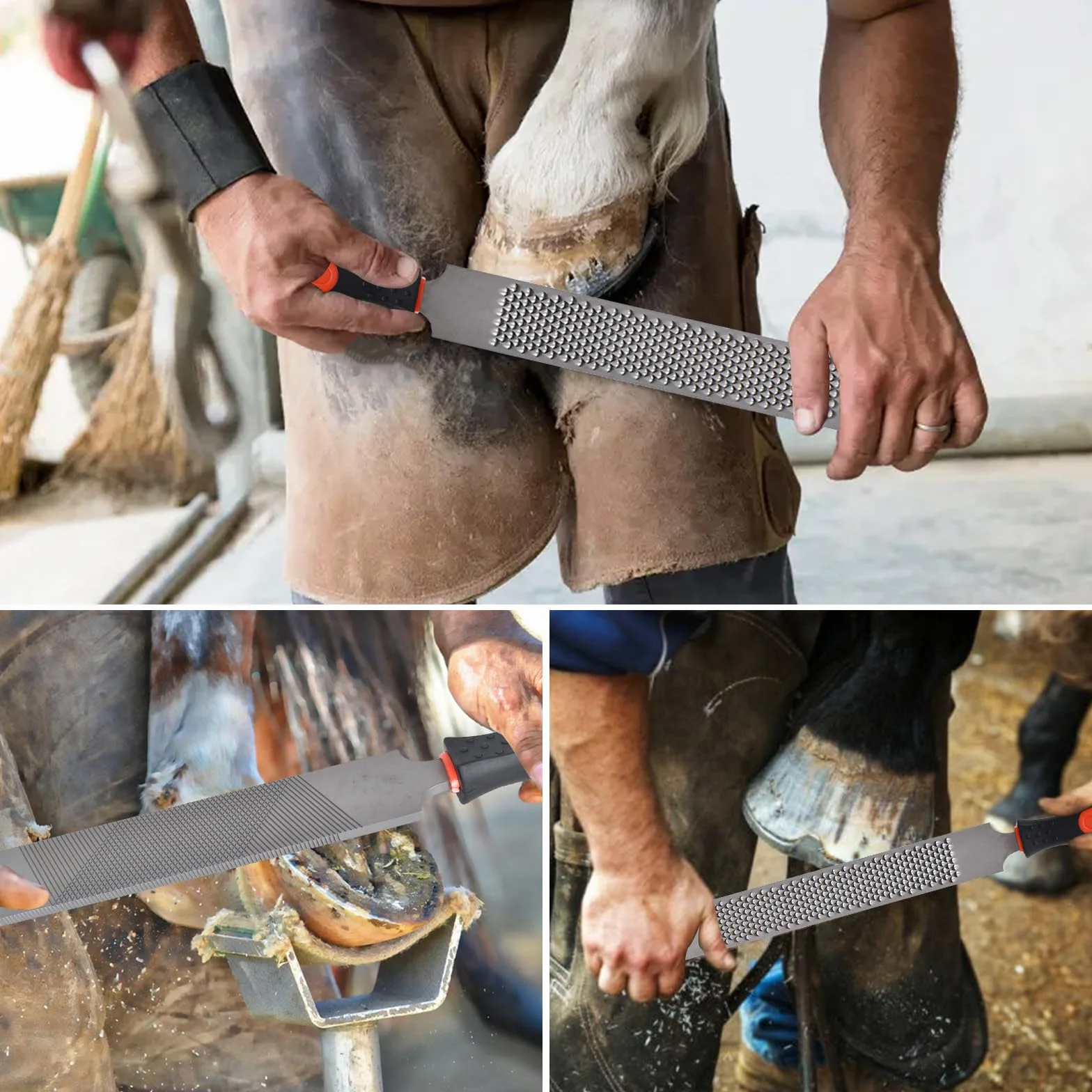 Râpe pour Sabot 32cm Dokeno avec Poignée Caoutchouc, Face Fine et Face Grossière