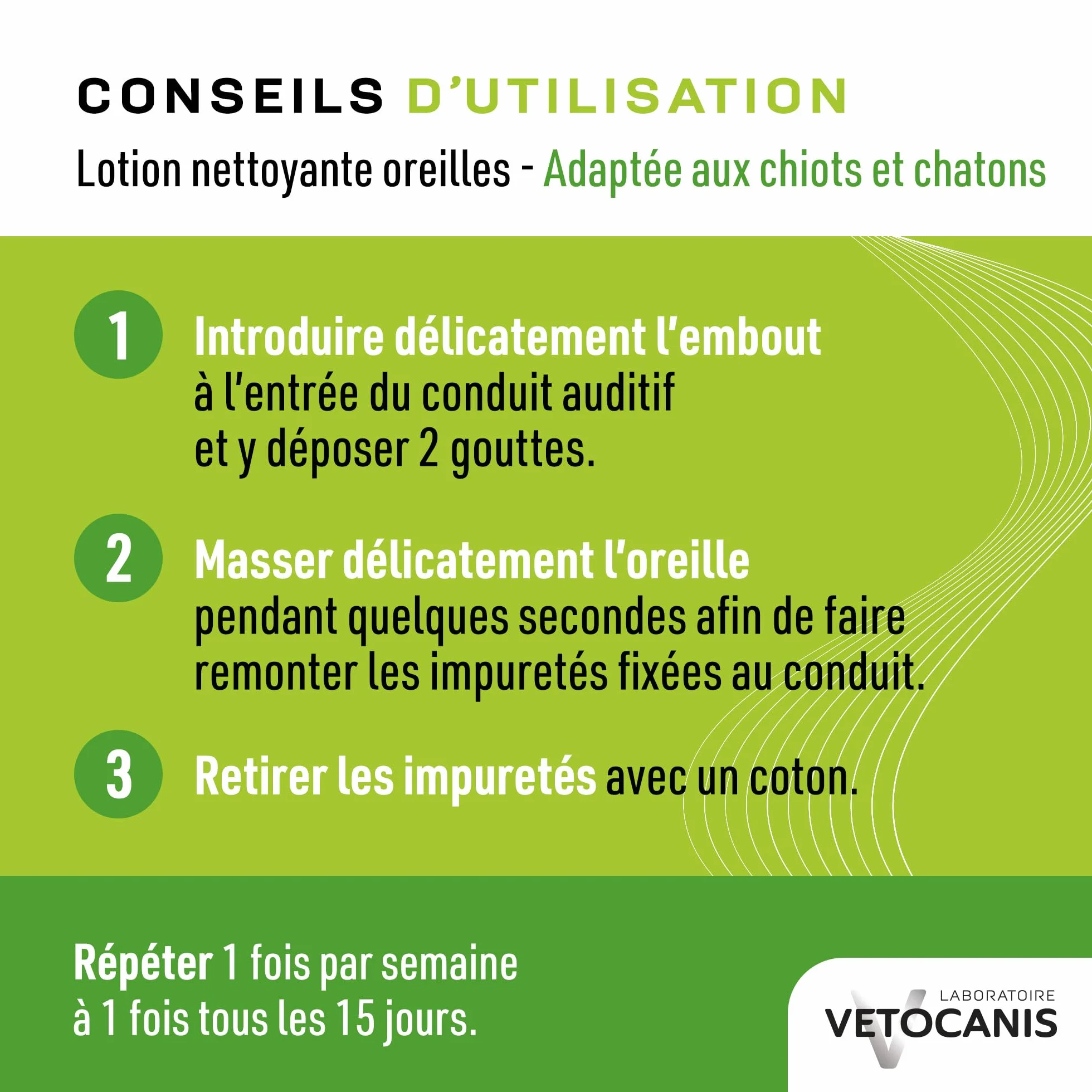 Vetocanis Nettoyant Oreilles Chien Chat Lotion Extraits Plantes 60 ml